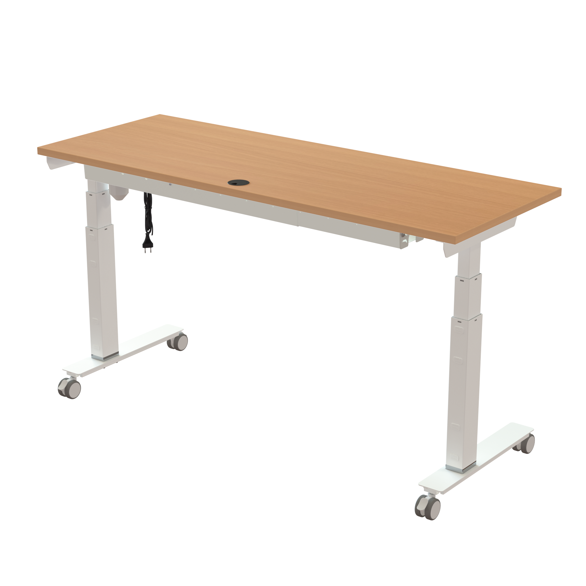 Sit Stand Desk | 160x60 cm | Beech with white frame