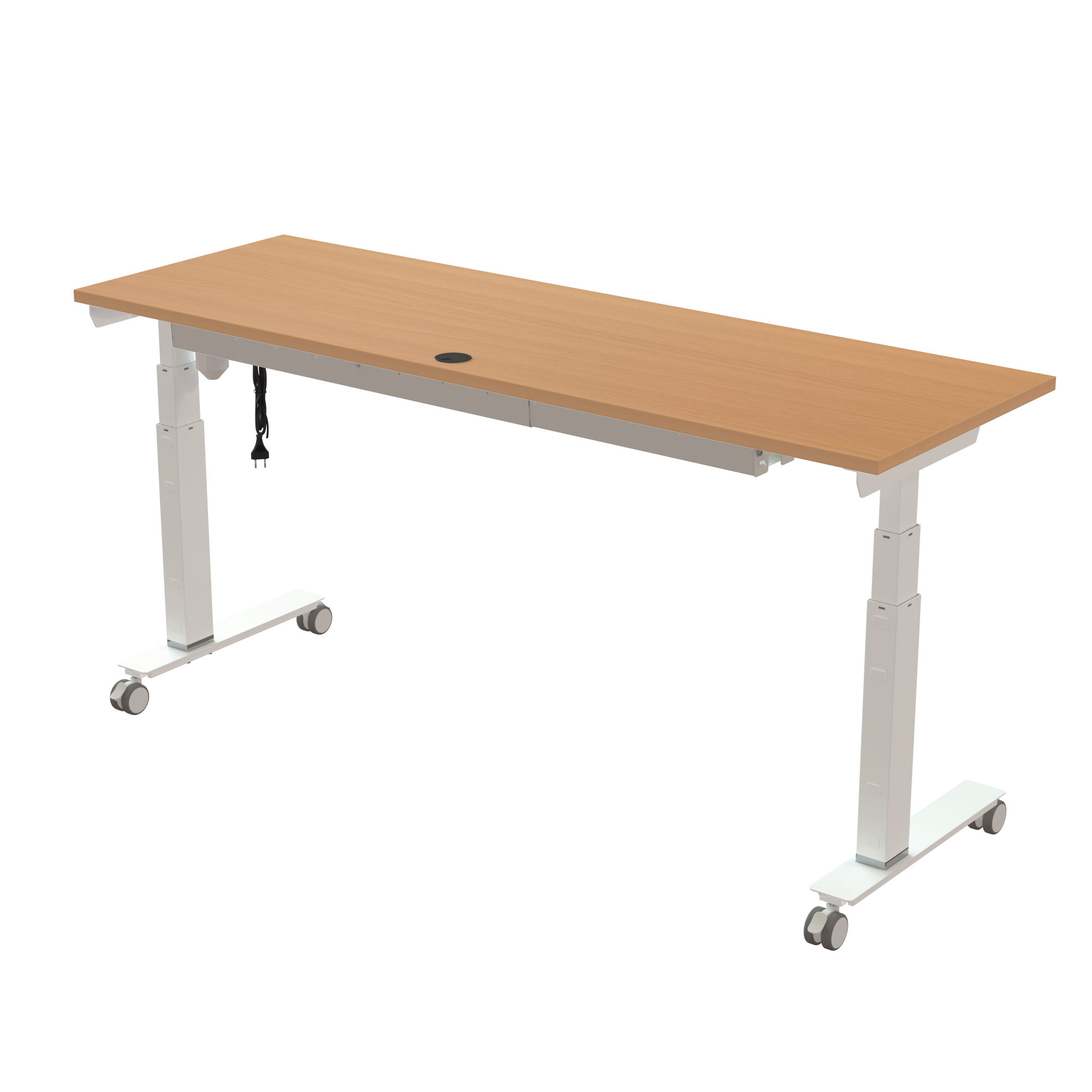 Sit Stand Desk | 180x60 cm | Beech with white frame