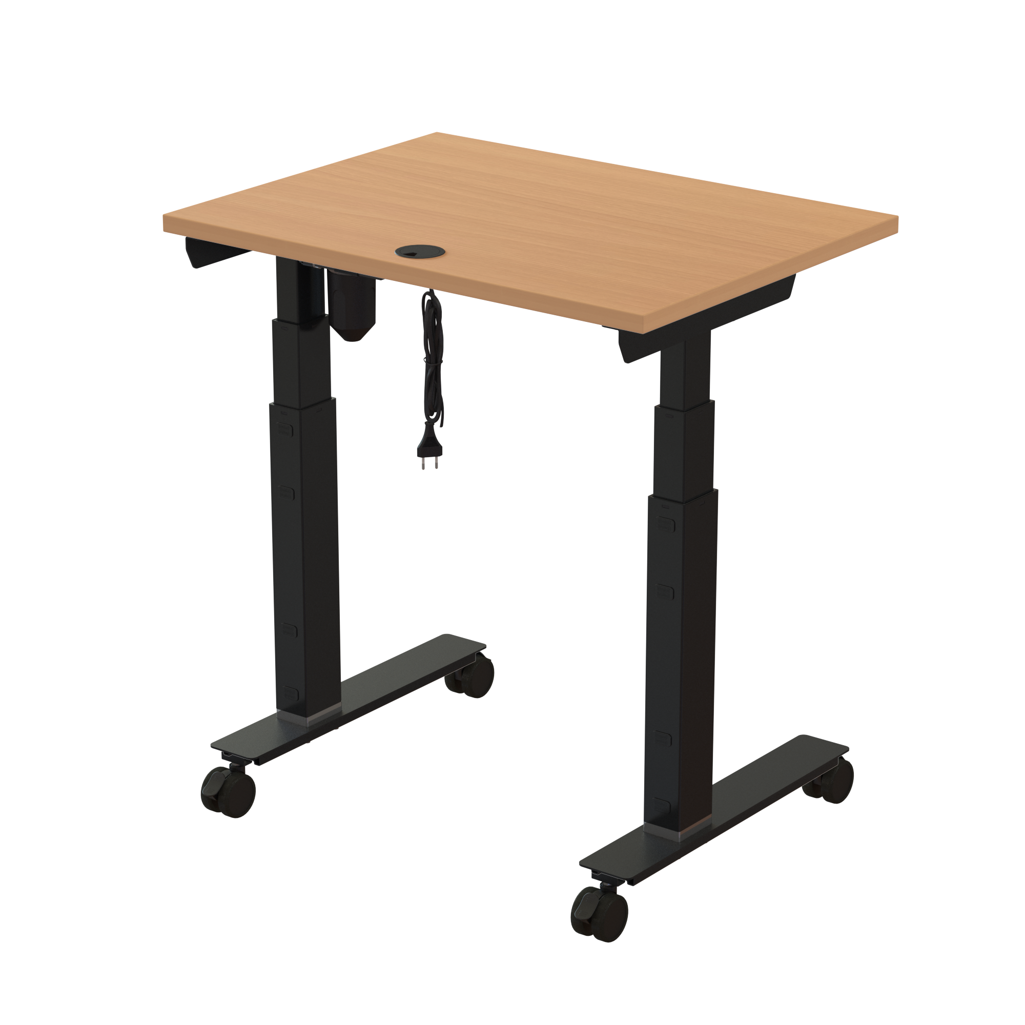 Sit Stand Desk | 80x60 cm | Beech with black frame