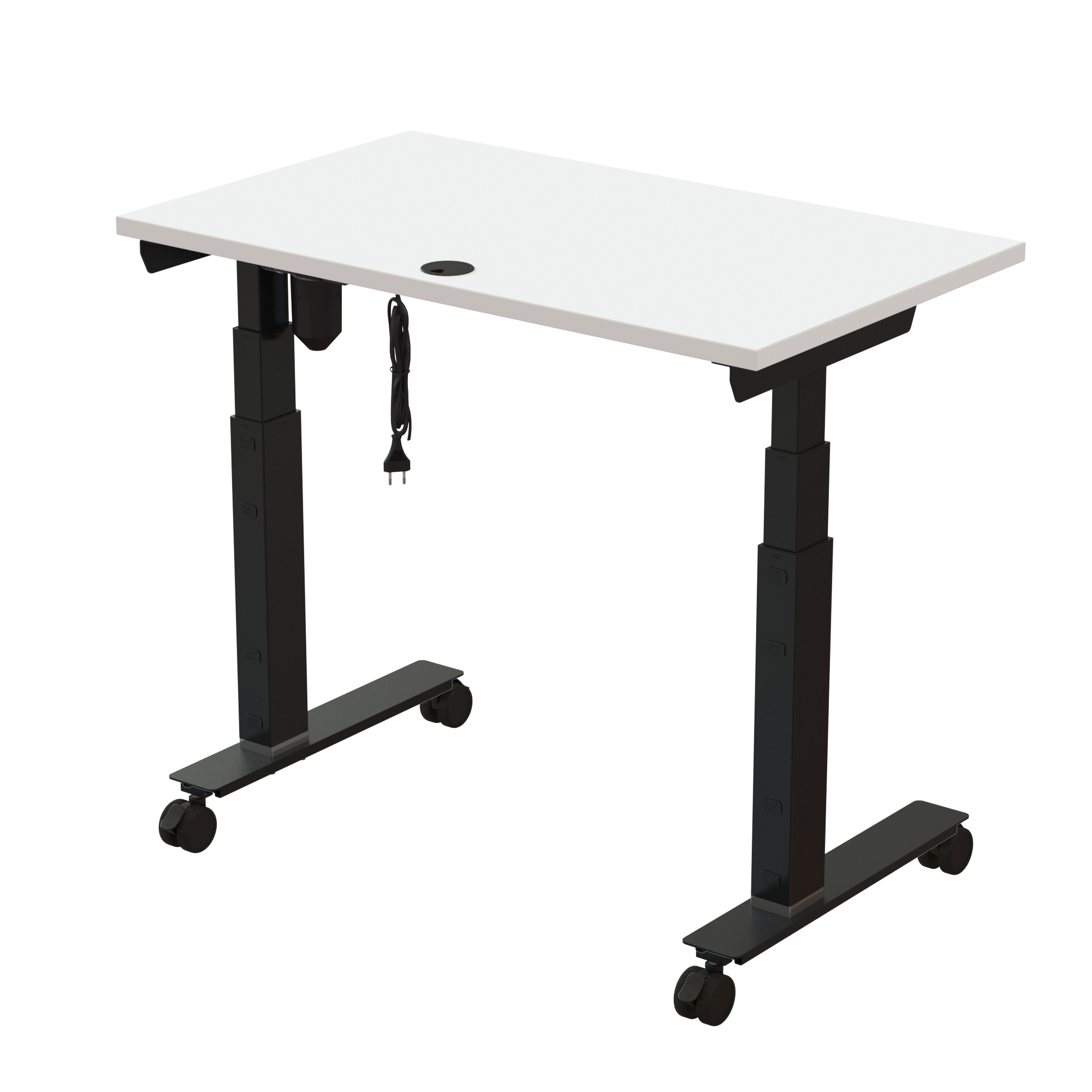 Sit Stand Desk | 100x60 cm | White with black frame