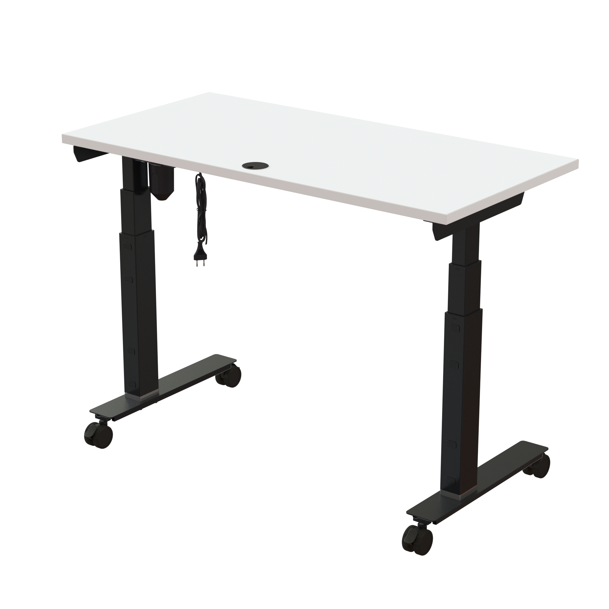Sit Stand Desk | 120x60 cm | White with black frame