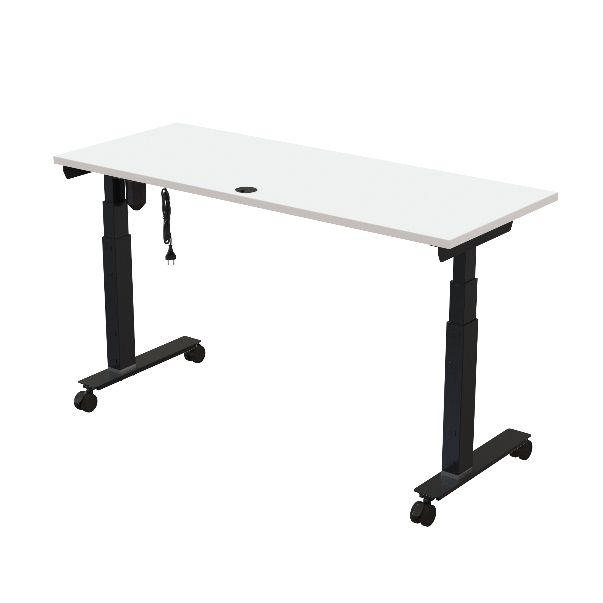 Sit Stand Desk | 150x60 cm | White with black frame