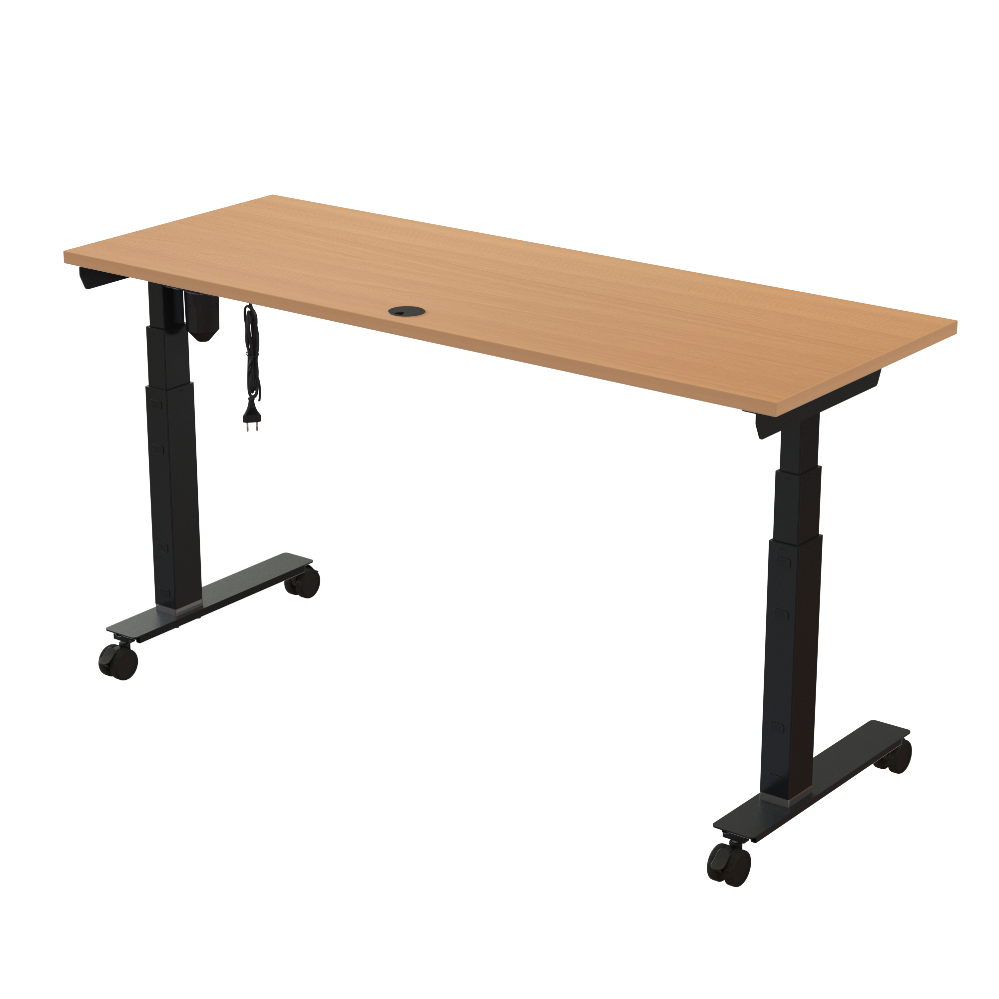 Sit Stand Desk | 160x60 cm | Beech with black frame