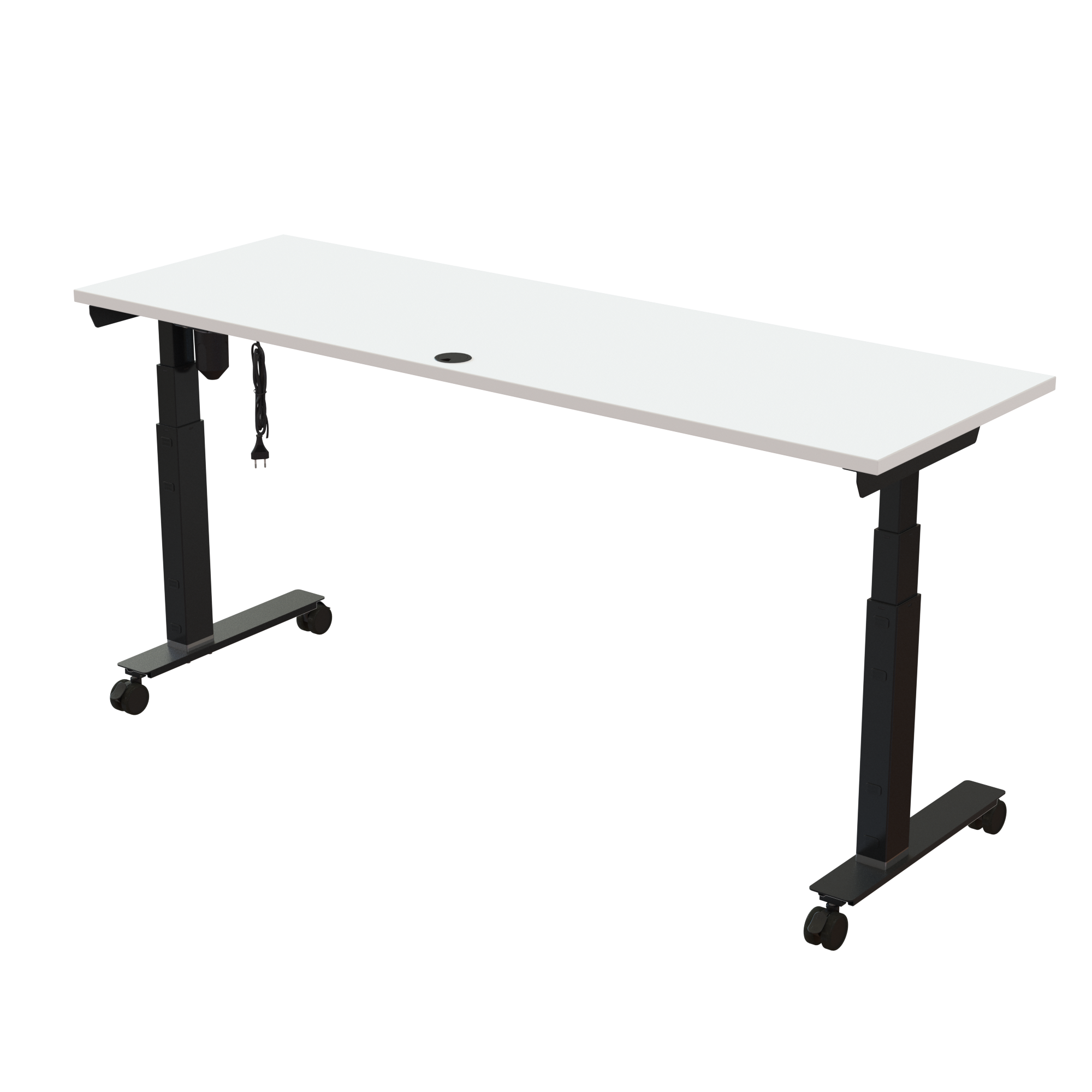 Sit Stand Desk | 180x60 cm | White with black frame