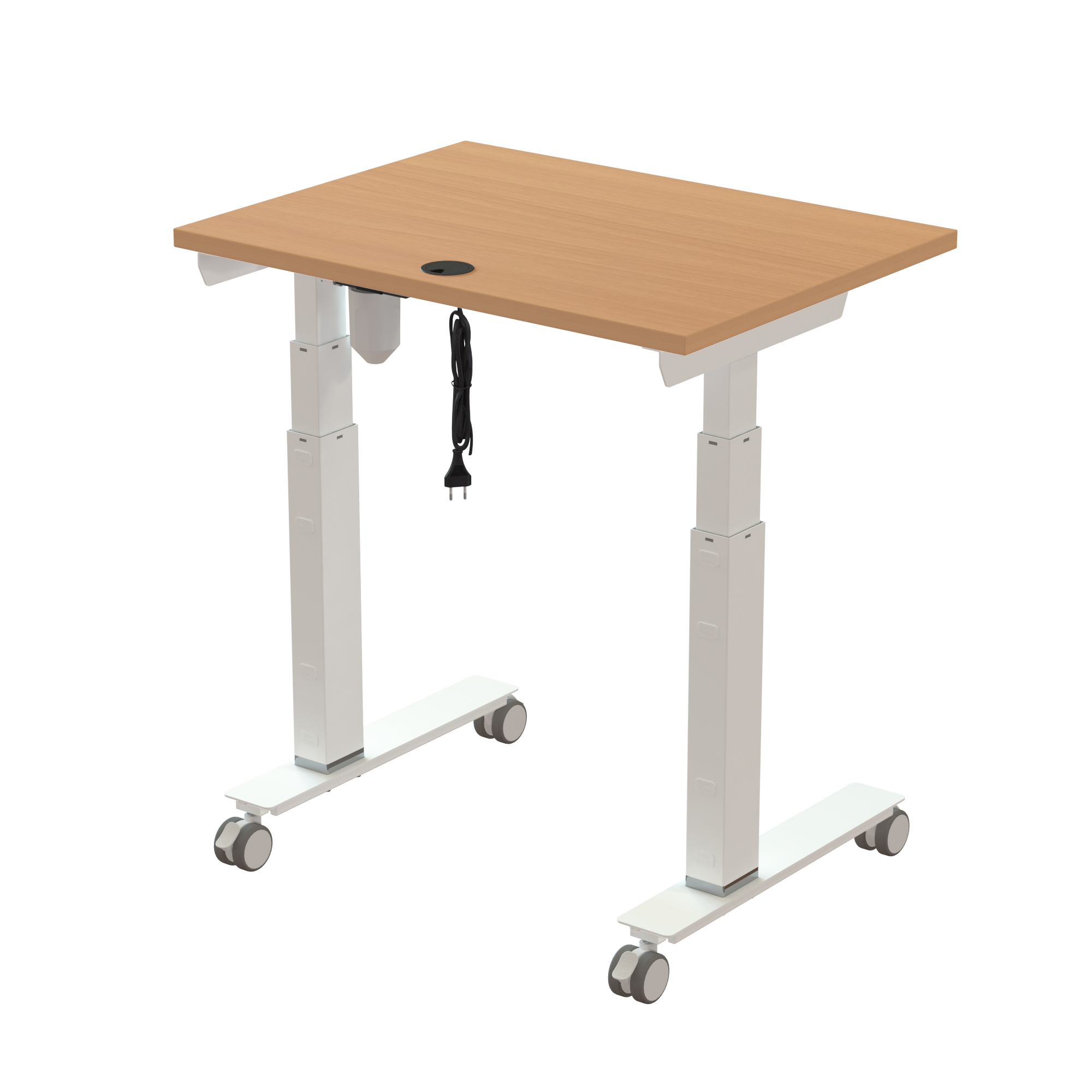 Sit Stand Desk | 80x60 cm | Beech with white frame