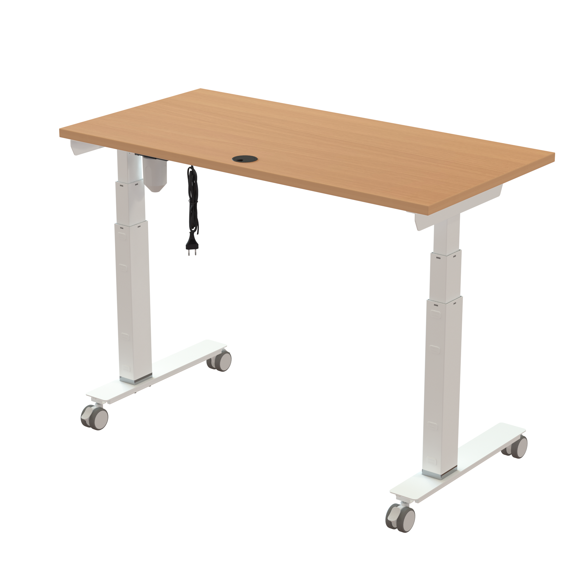 Sit Stand Desk | 120x60 cm | Beech with white frame