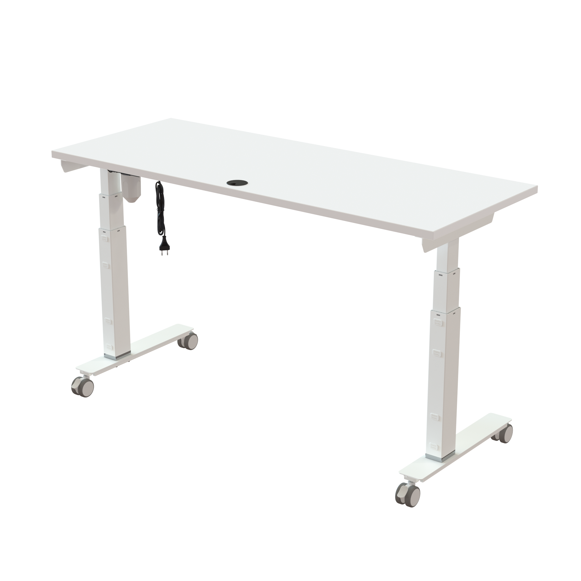 Sit Stand Desk | 150x60 cm | White with white frame