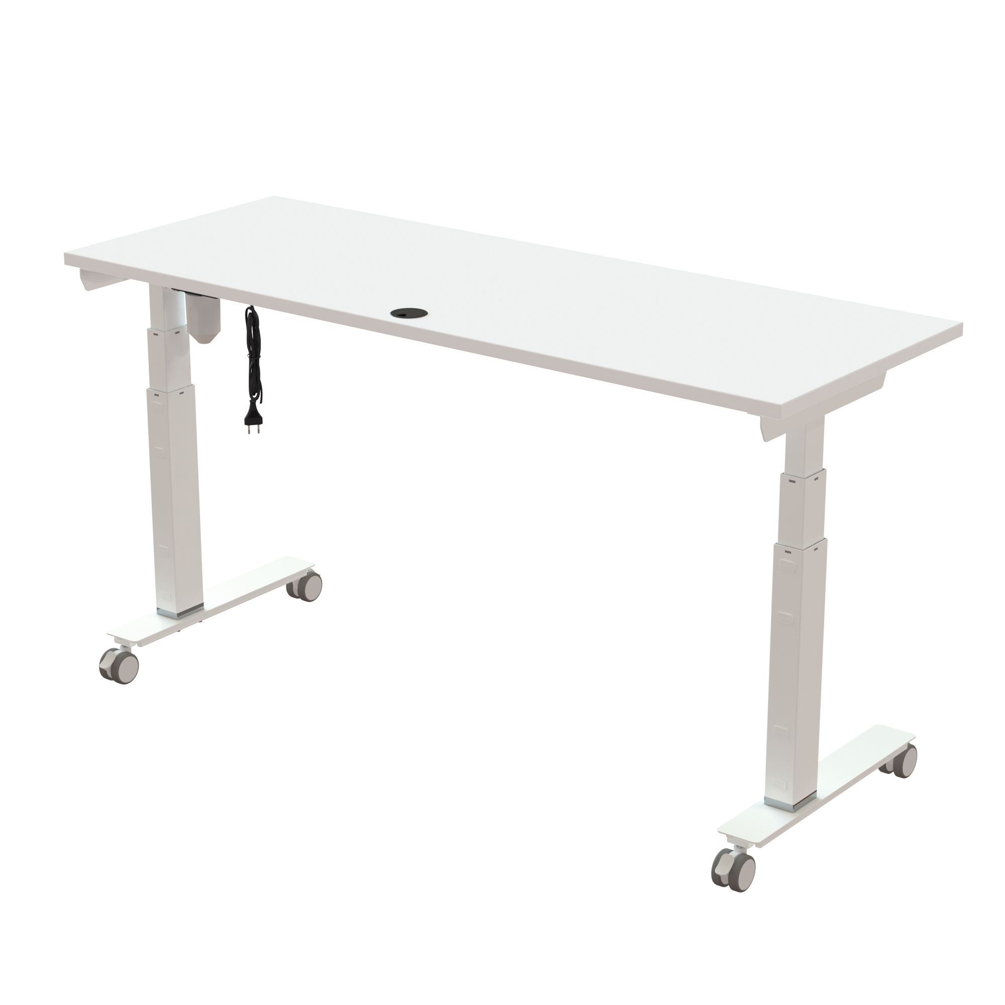 Sit Stand Desk | 160x60 cm | White with white frame