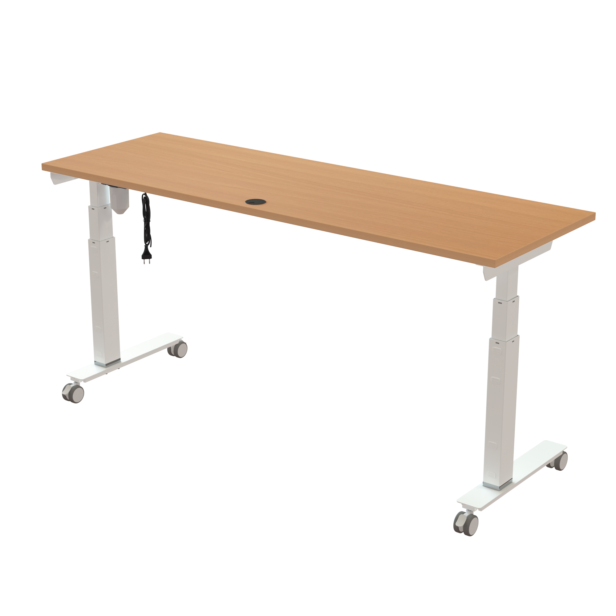 Sit Stand Desk | 180x60 cm | Beech with white frame