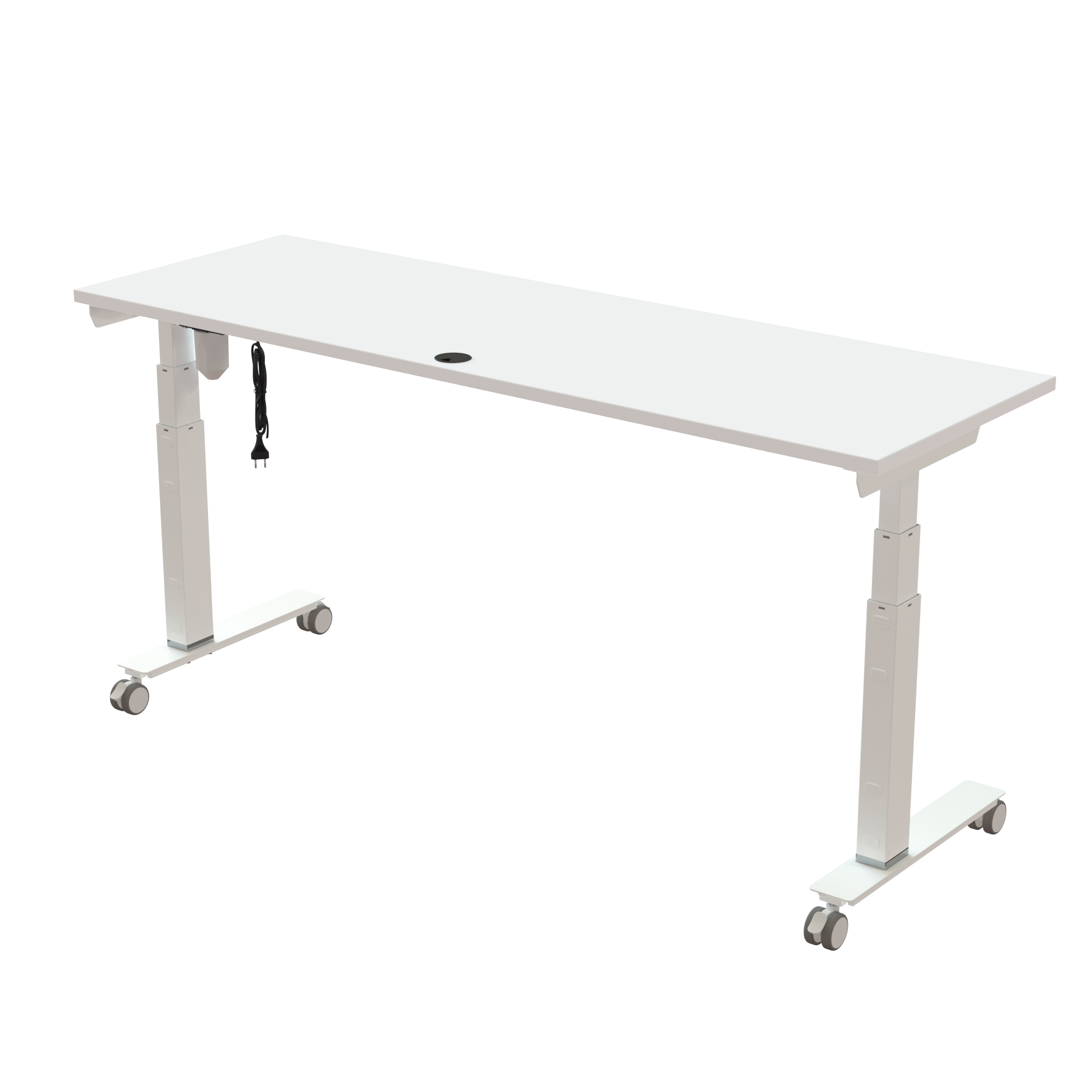 Sit Stand Desk | 180x60 cm | White with white frame