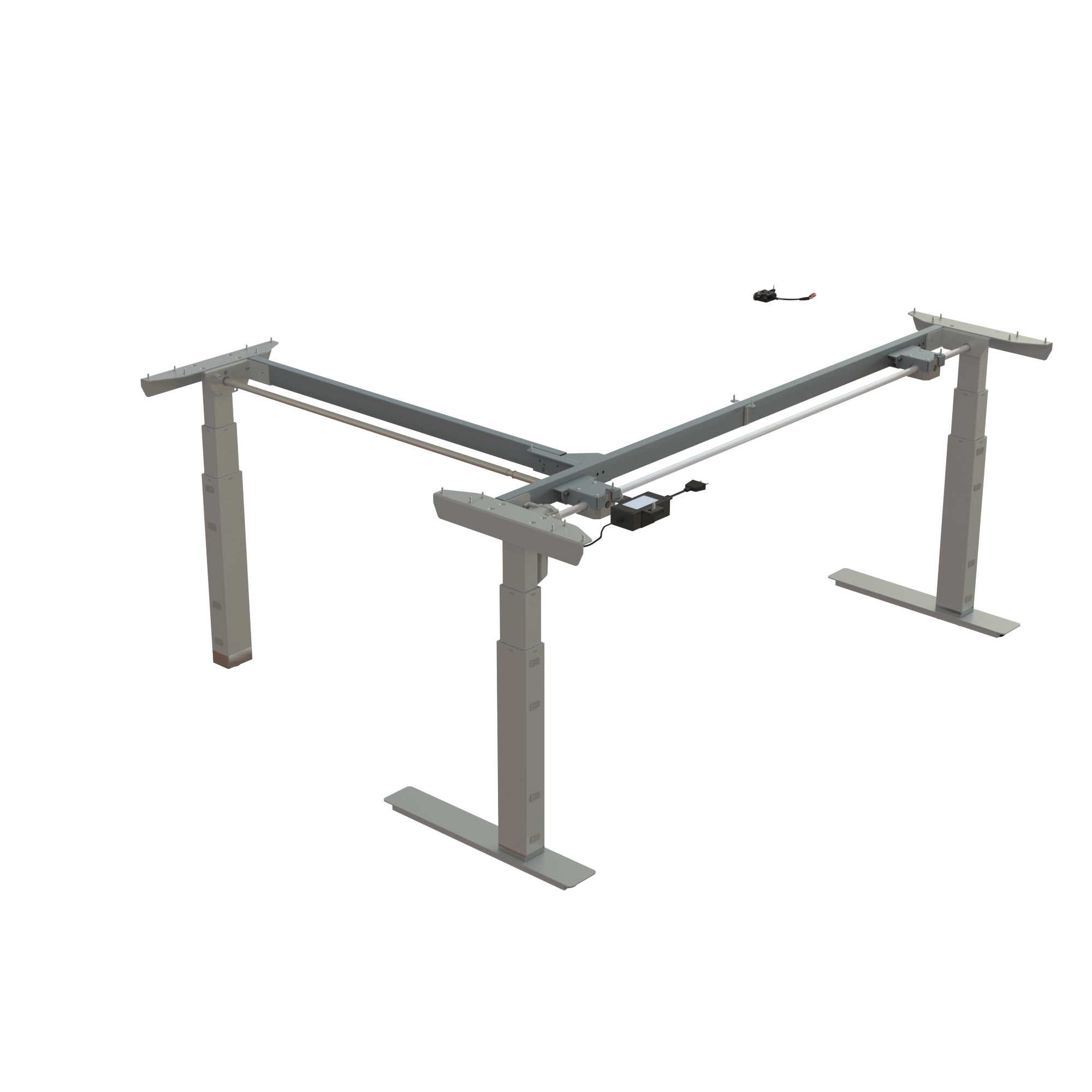 Sit Stand Desk frame | Width 172-142 cm | Silver