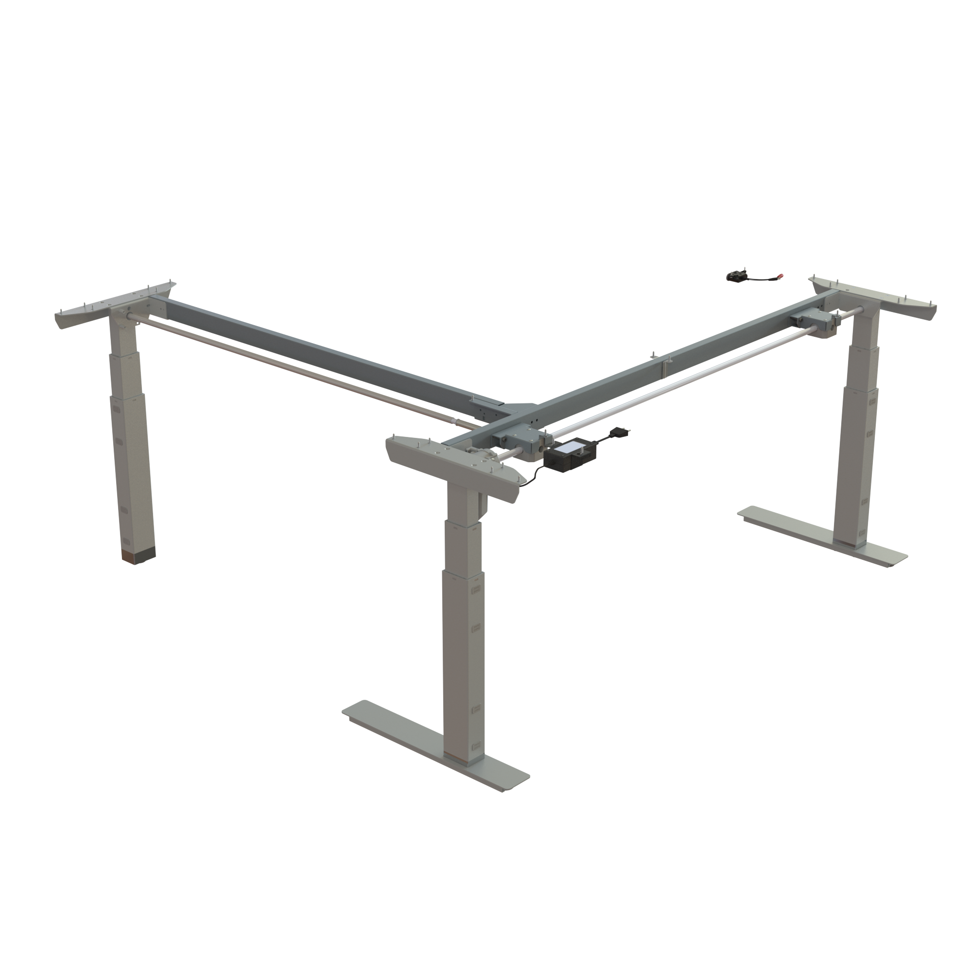 Sit Stand Desk frame | Width 172-172 cm | Silver