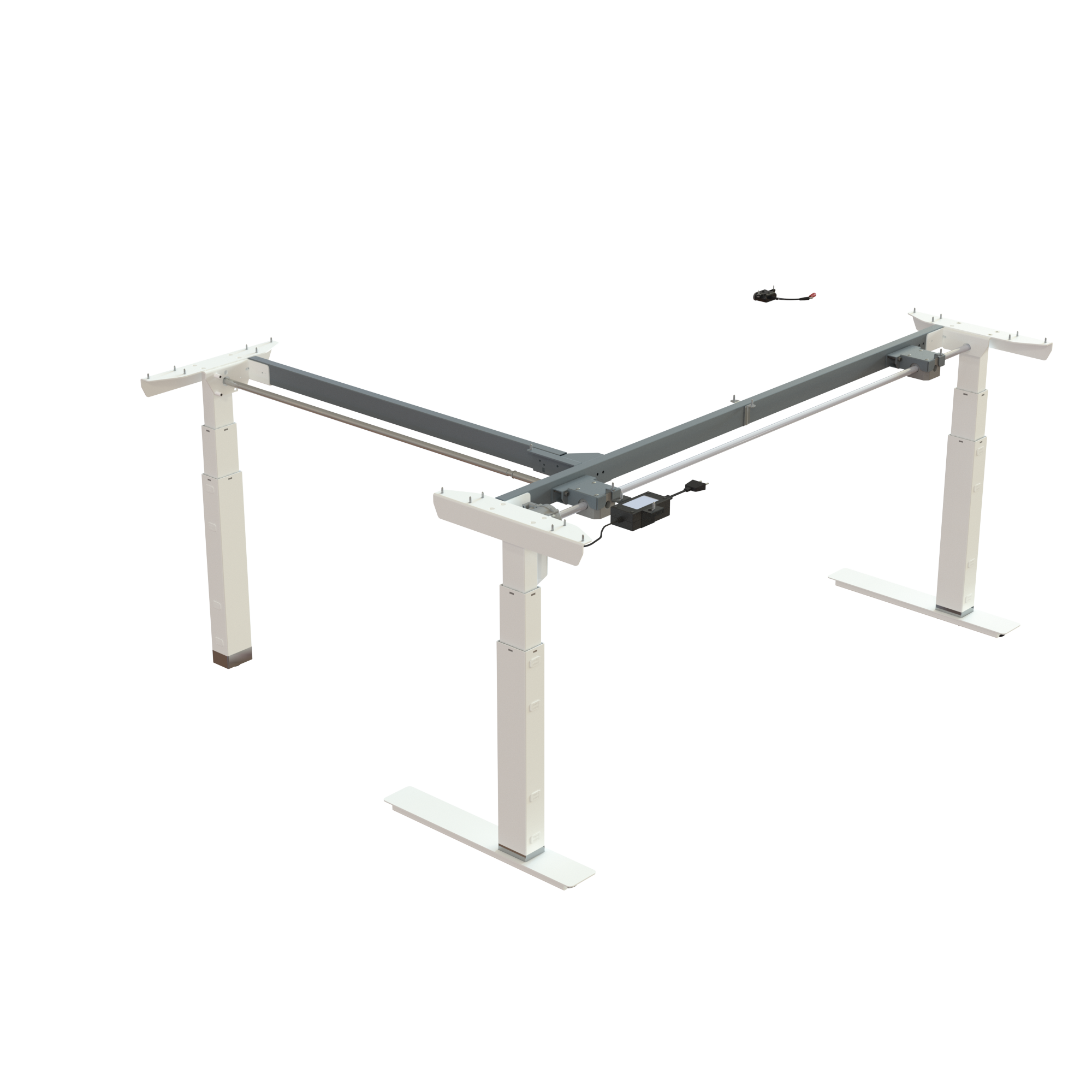 Sit Stand Desk frame | Width 172-142 cm | White