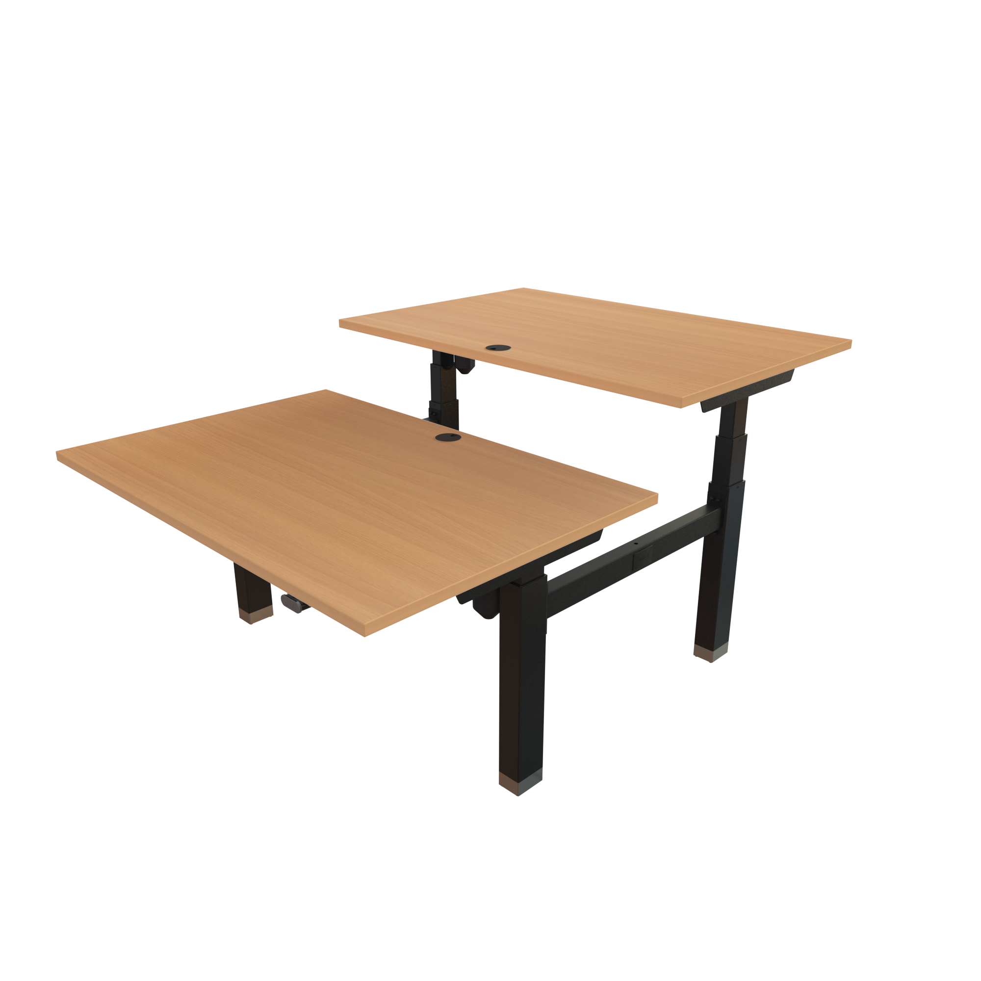 Sit Stand Desk | 120x80 cm | Beech with black frame