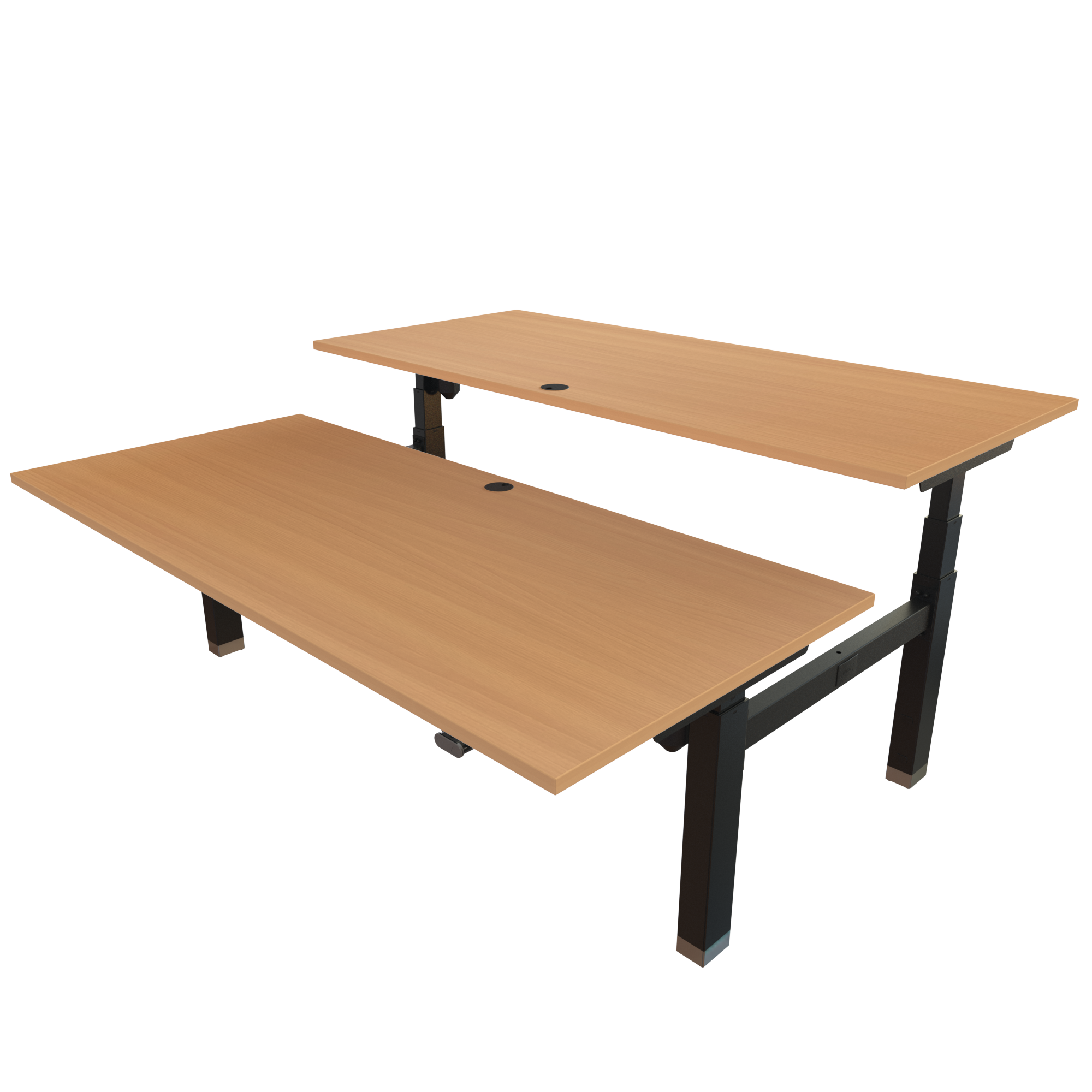 Sit Stand Desk | 180x80 cm | Beech with black frame