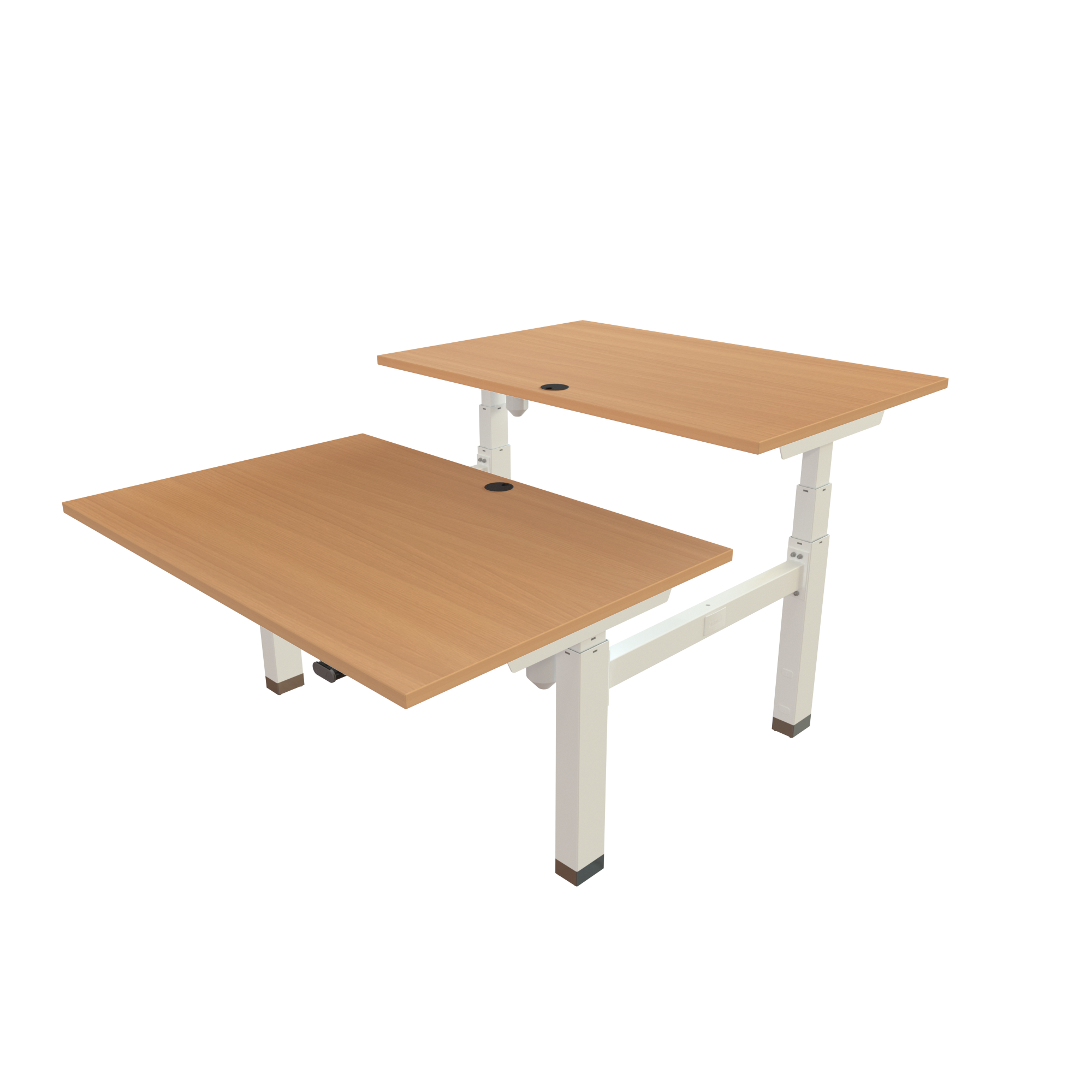 Sit Stand Desk | 120x80 cm | Beech with white frame