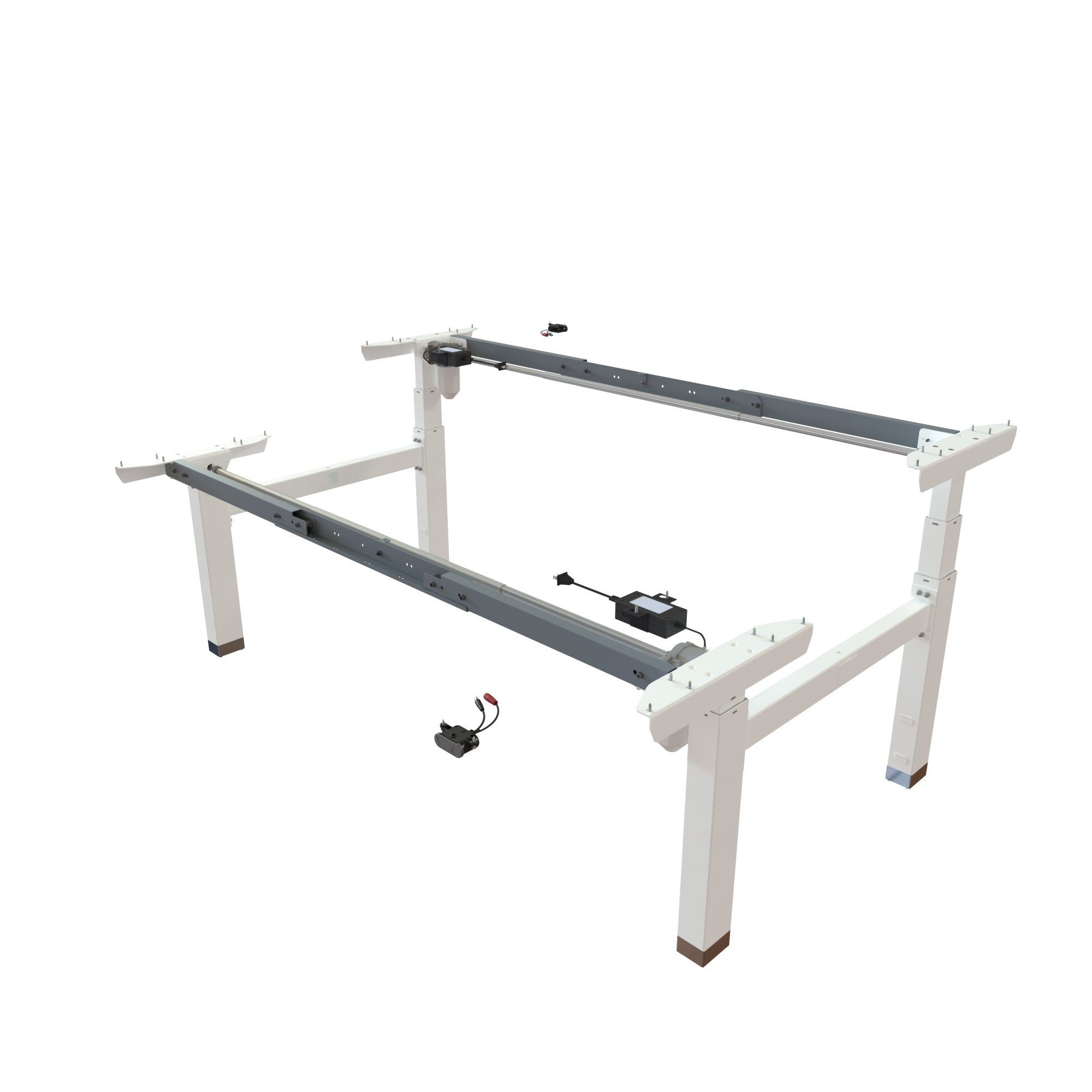 Sit Stand Desk frame | Width 132-172 cm | White