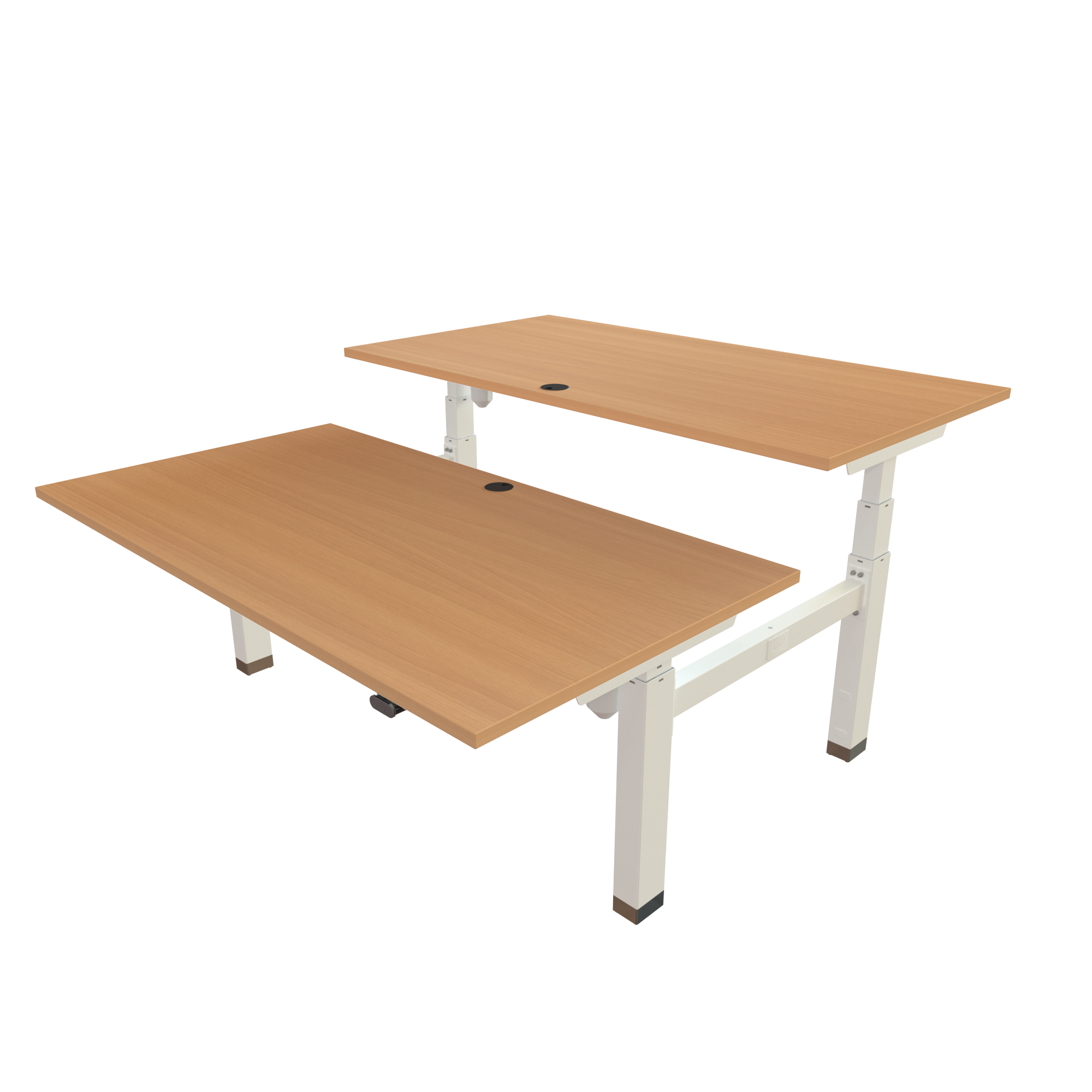 Sit Stand Desk | 150x80 cm | Beech with white frame