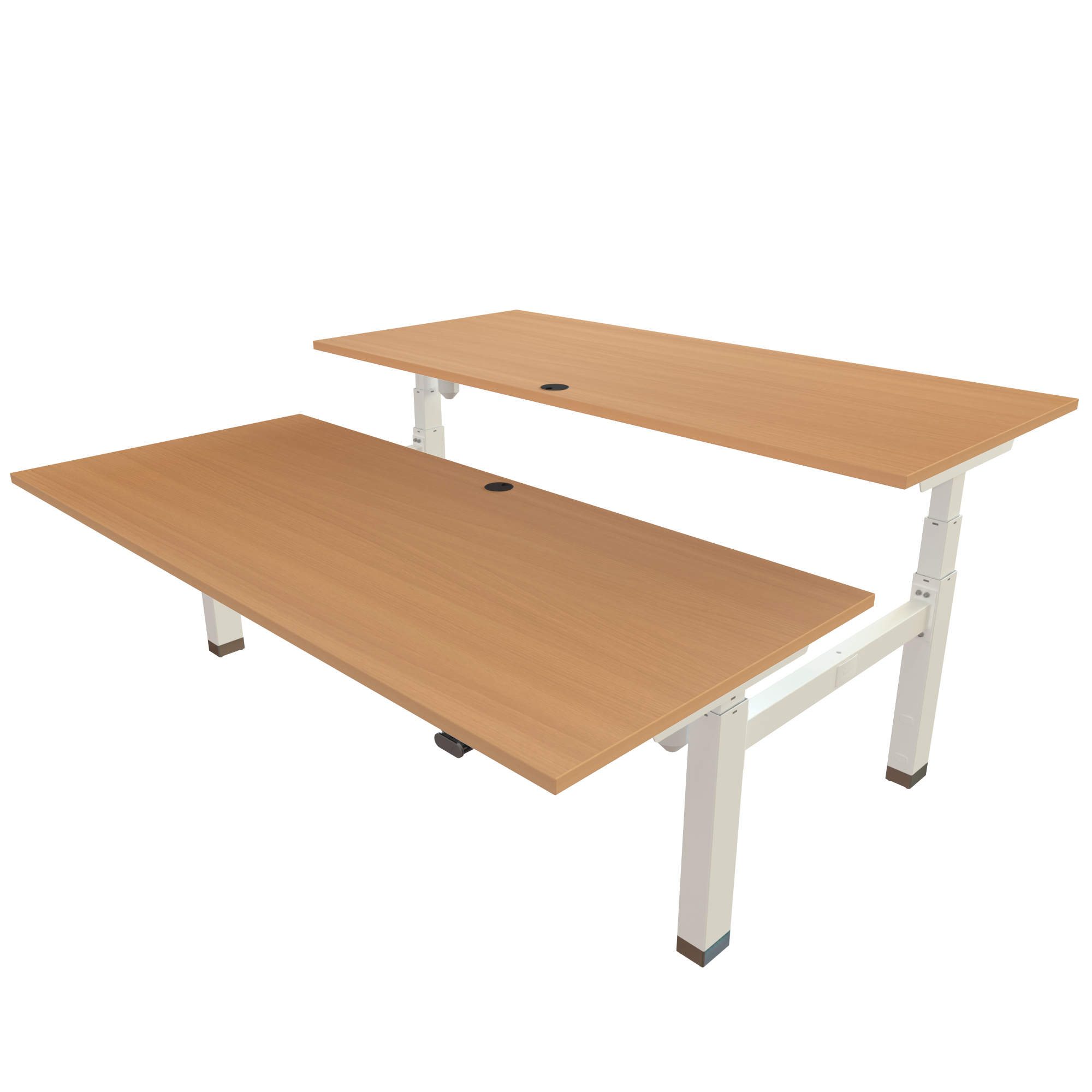 Sit Stand Desk | 180x80 cm | Beech with white frame