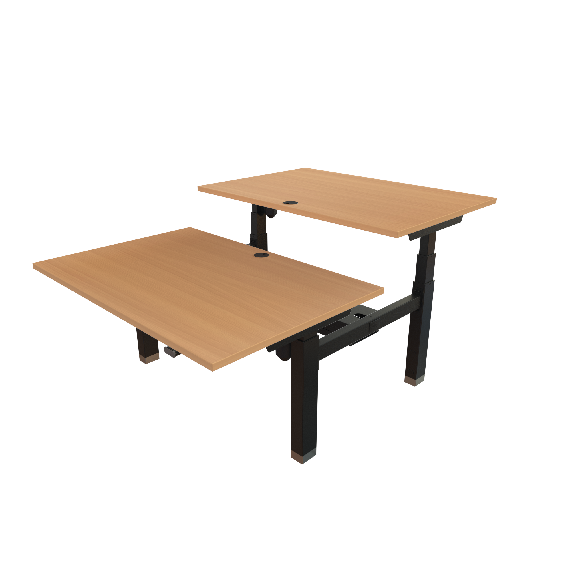 Sit Stand Desk | 120x80 cm | Beech with black frame