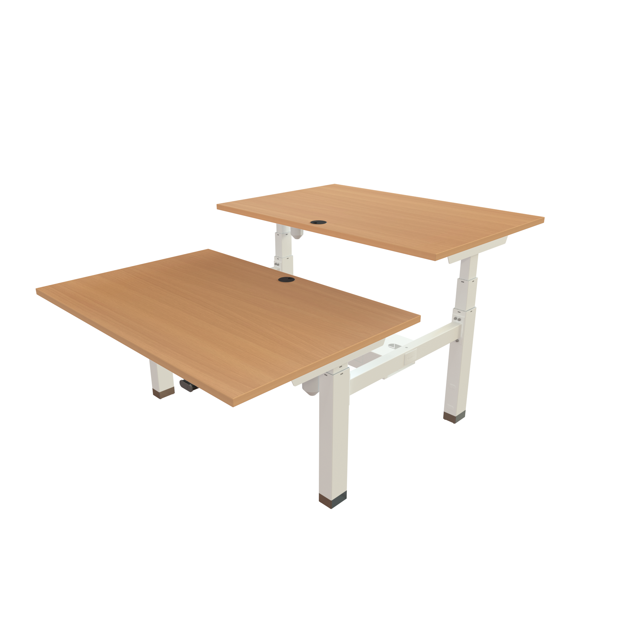 Sit Stand Desk | 120x80 cm | Beech with white frame