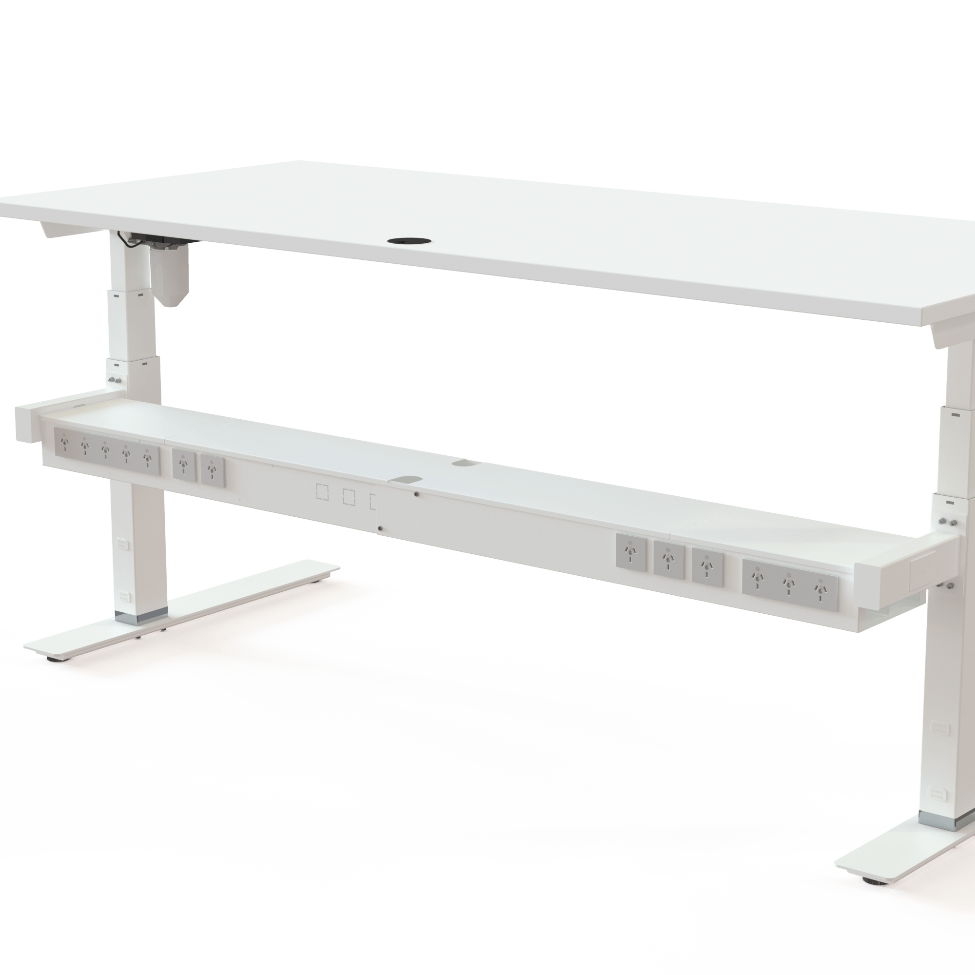 Sit Stand Desk | 180x80 cm | White with white frame
