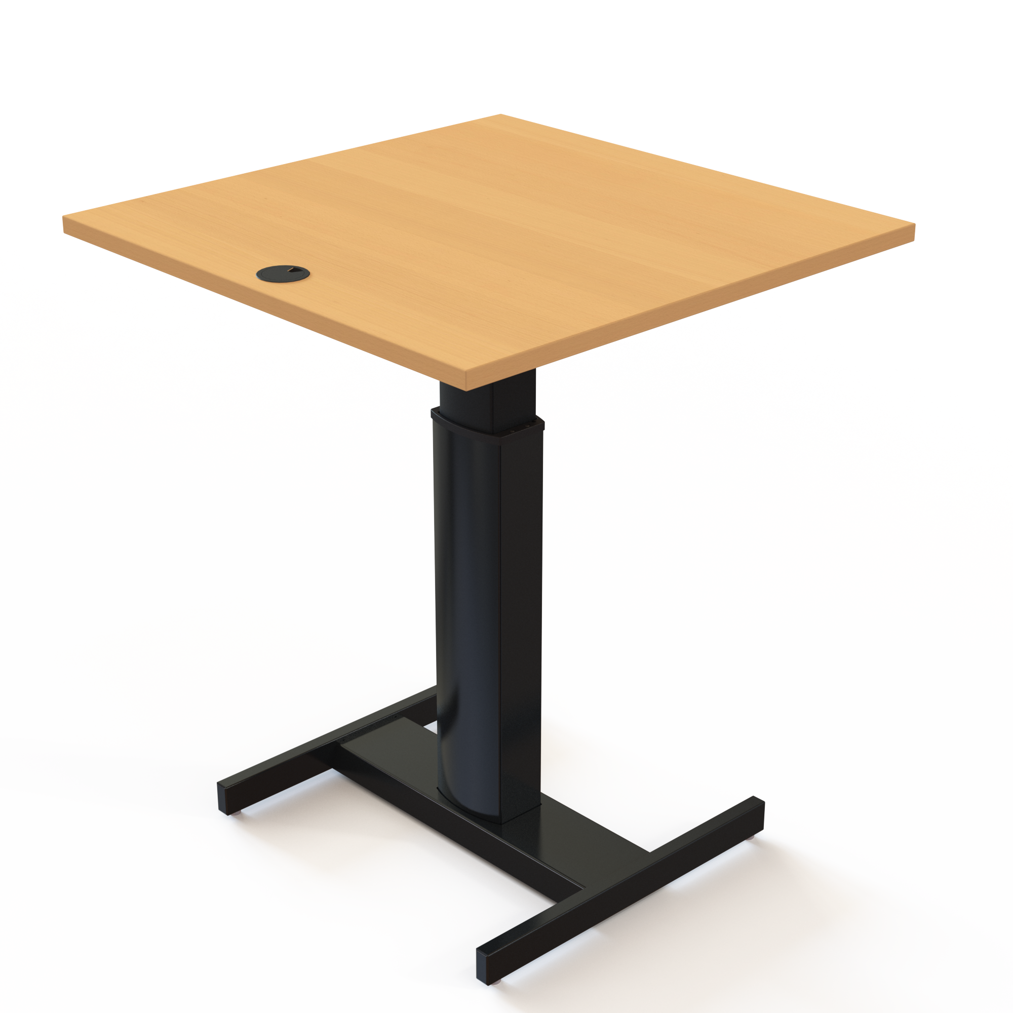 Electric Adjustable Desk | 80x80 cm | Beech with black frame