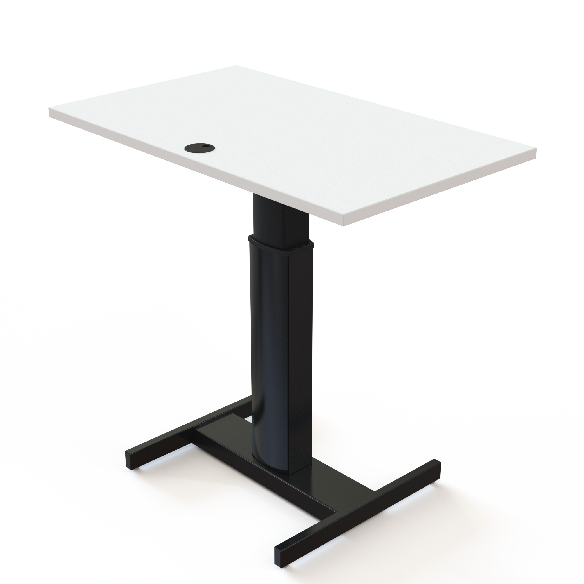 Electric Adjustable Desk | 100x60 cm | White with black frame