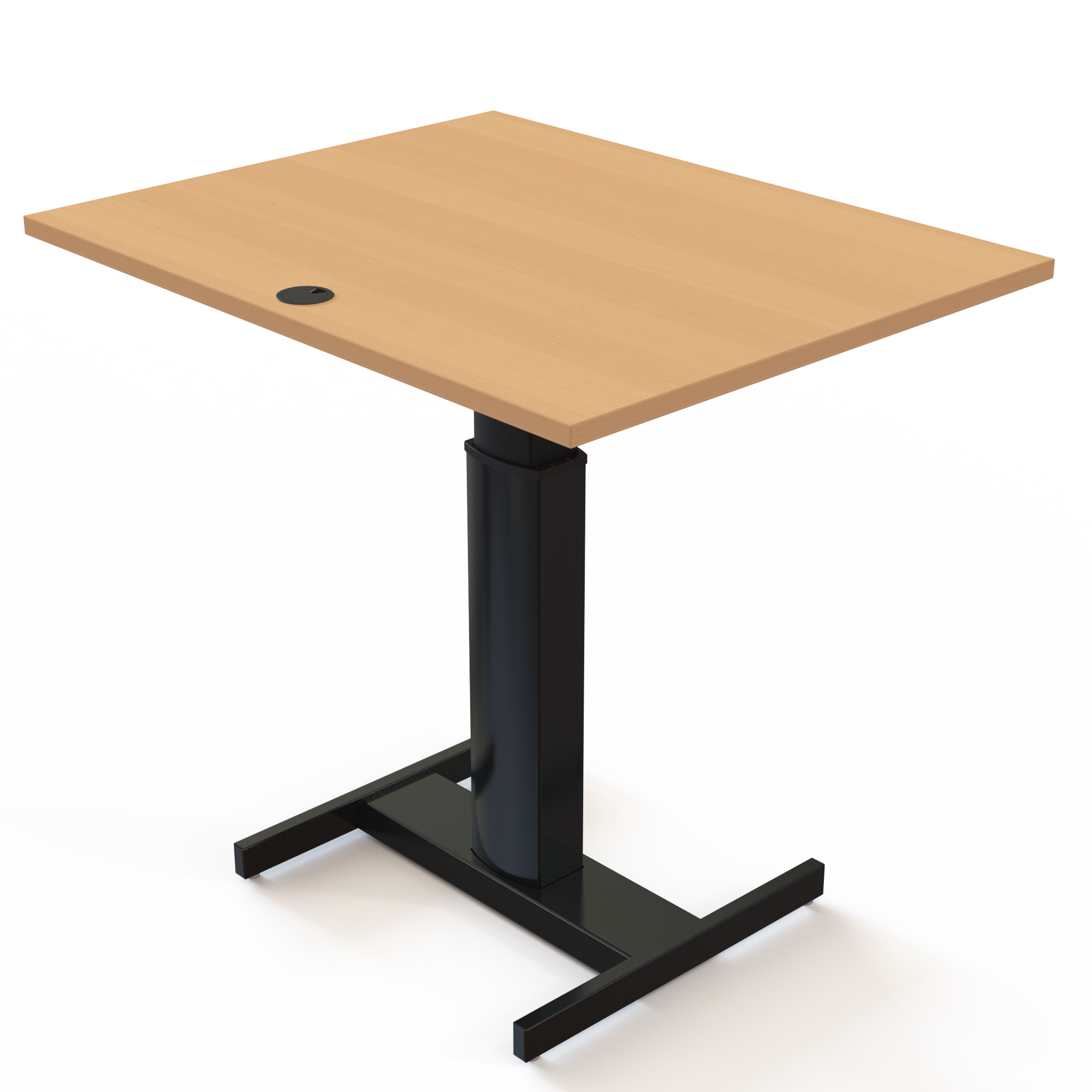 Electric Adjustable Desk | 100x80 cm | Beech with black frame