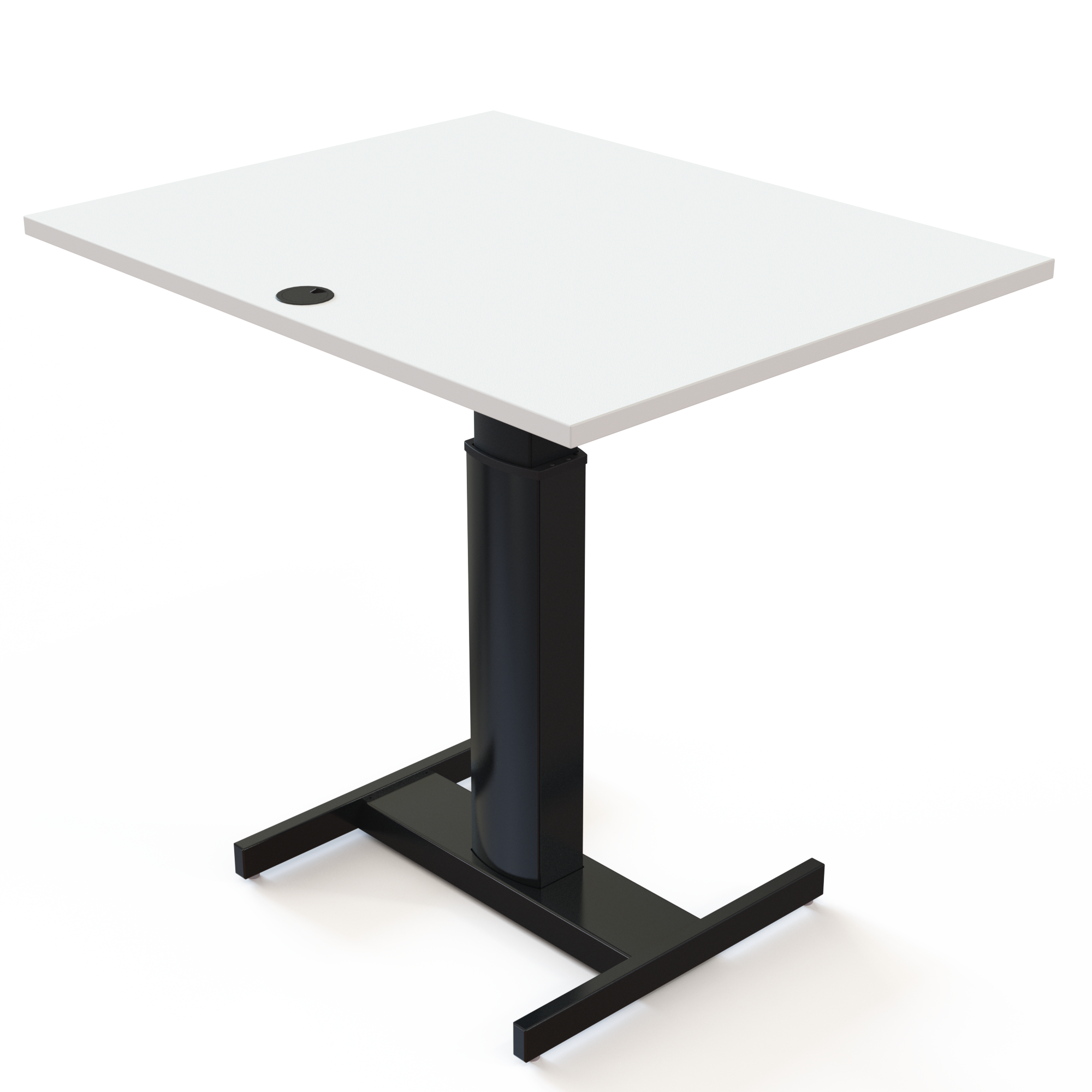 Electric Adjustable Desk | 100x80 cm | White with black frame