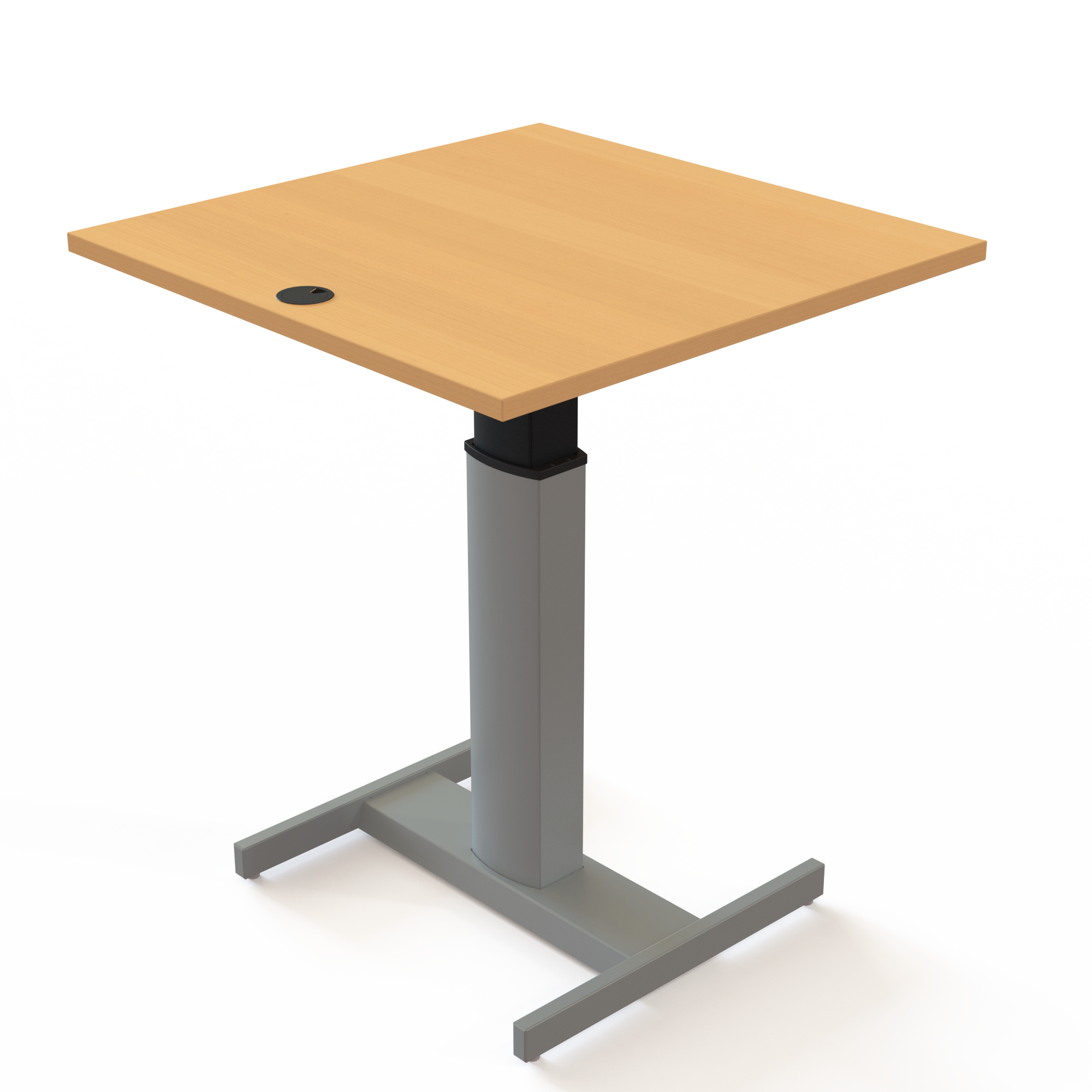 Electric Adjustable Desk | 80x80 cm | Beech with silver frame