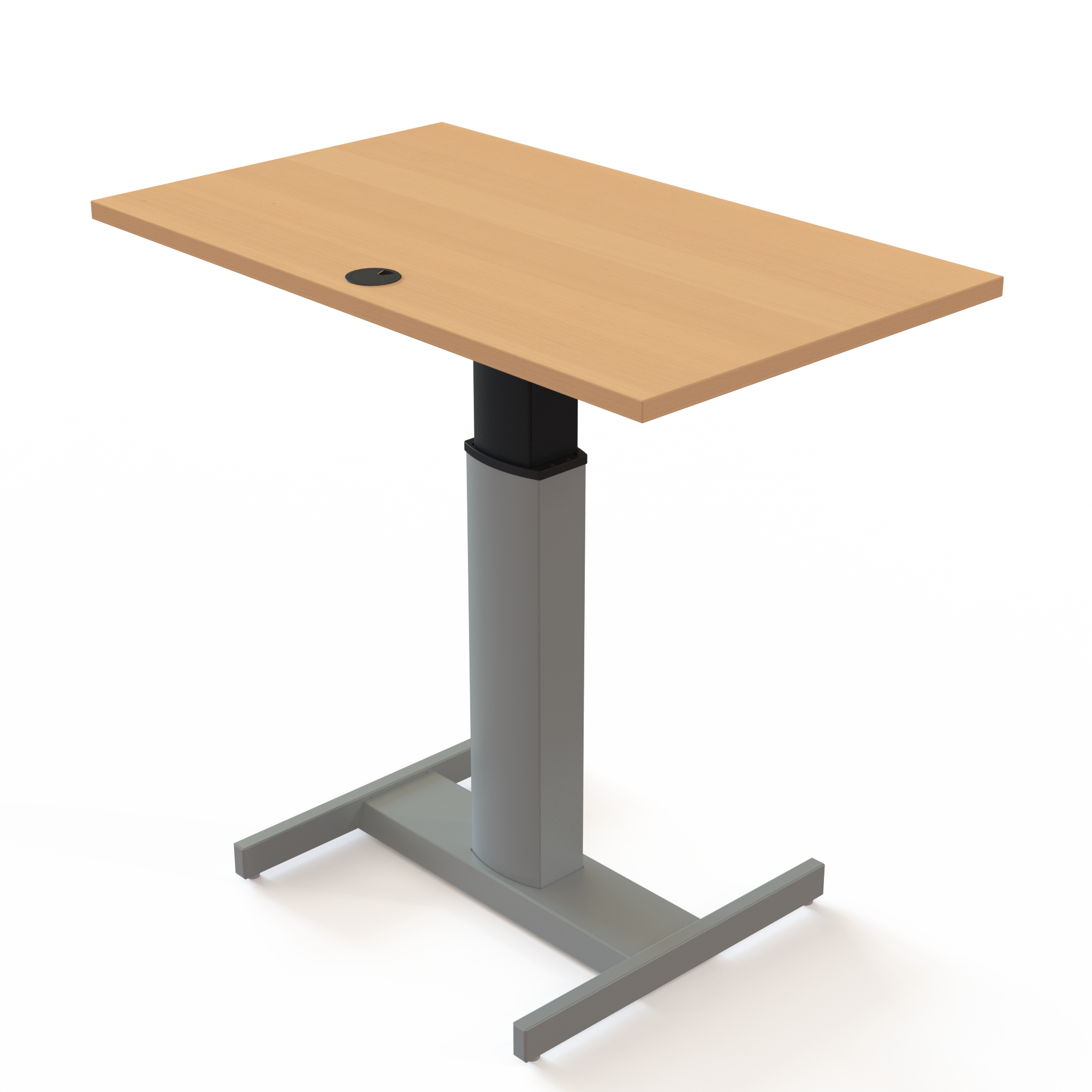 Electric Adjustable Desk | 100x60 cm | Beech with silver frame