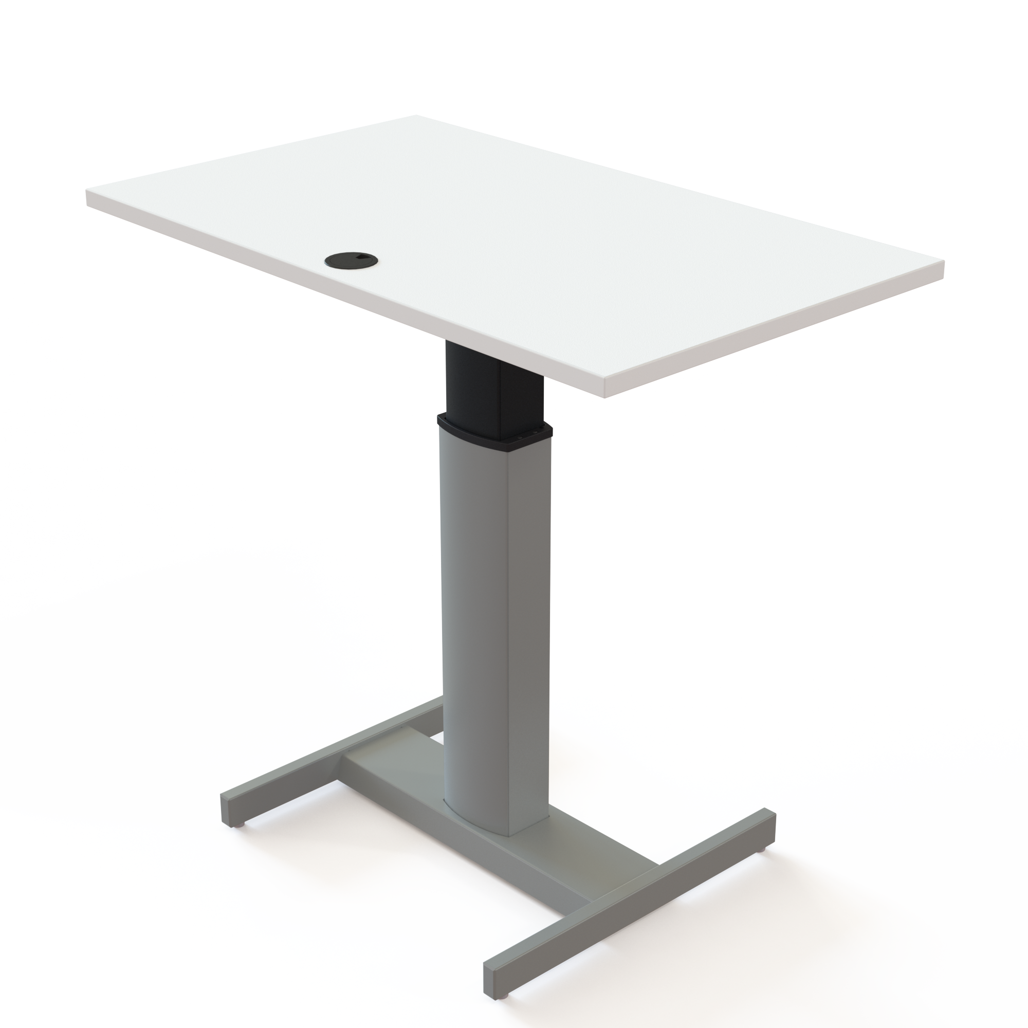 Electric Adjustable Desk | 100x60 cm | White with silver frame