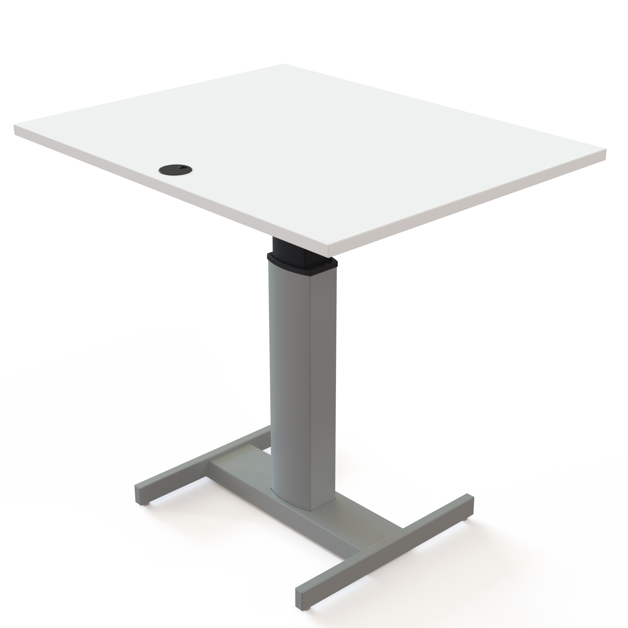 Electric Adjustable Desk | 100x80 cm | White with silver frame