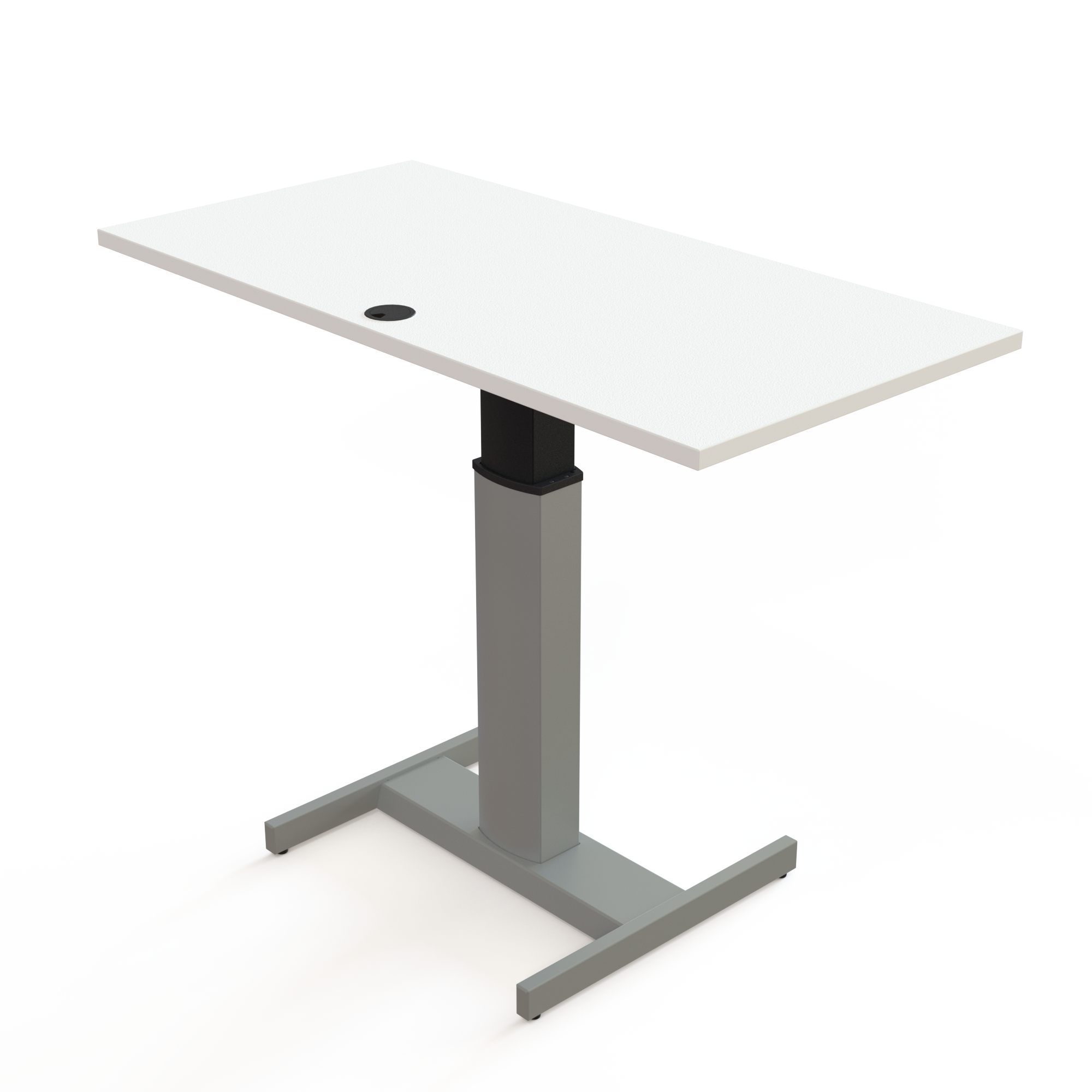 Electric Adjustable Desk | 120x60 cm | White with silver frame