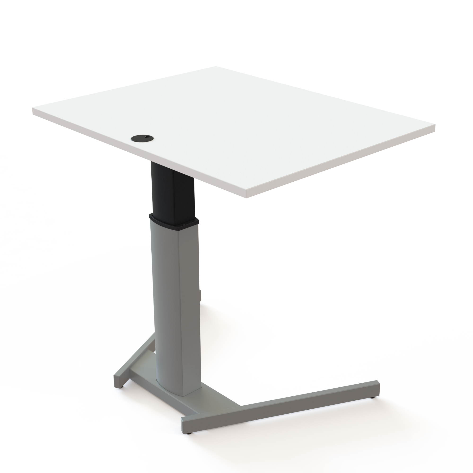 Electric Adjustable Desk | 100x80 cm | White with silver frame