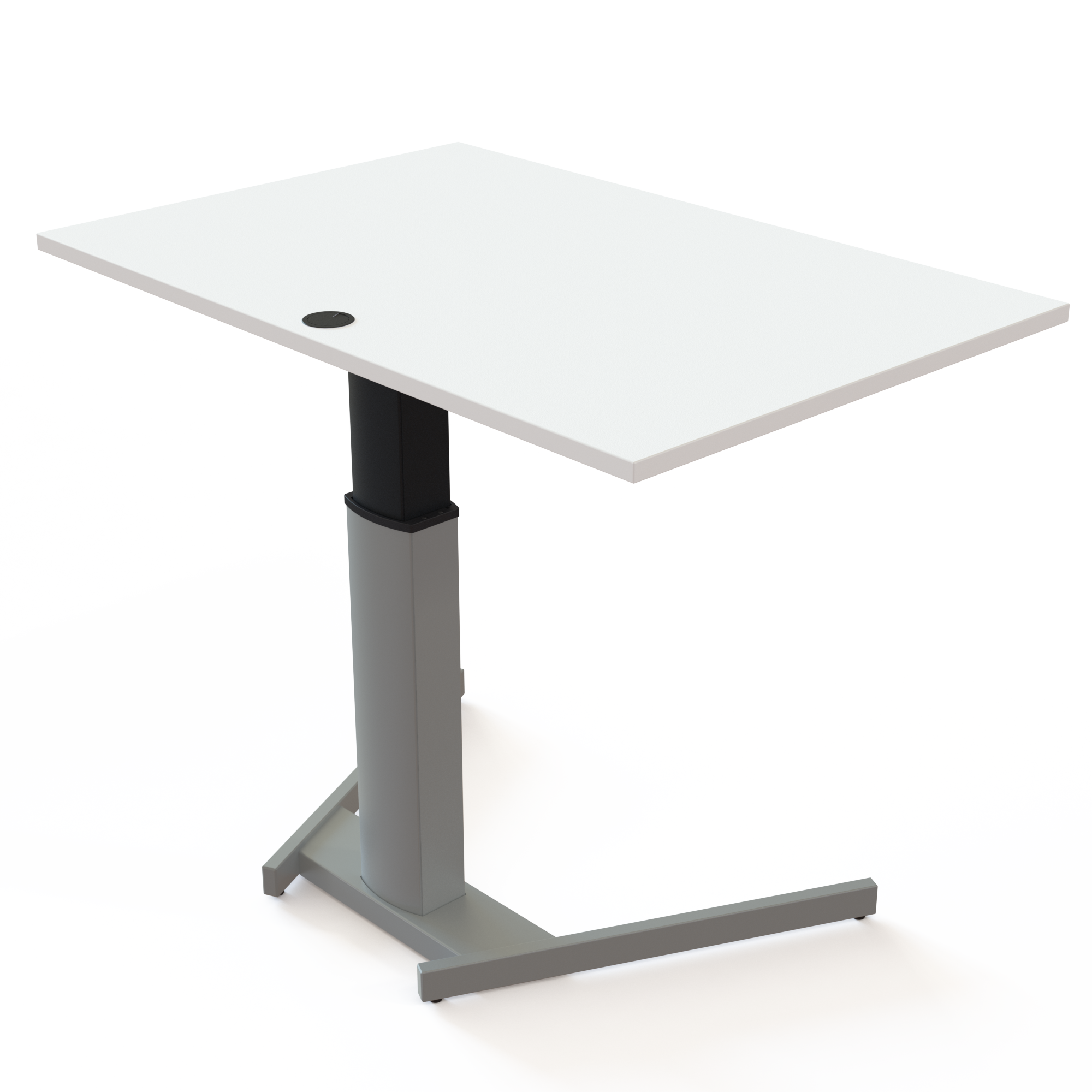 Electric Adjustable Desk | 120x80 cm | White with silver frame