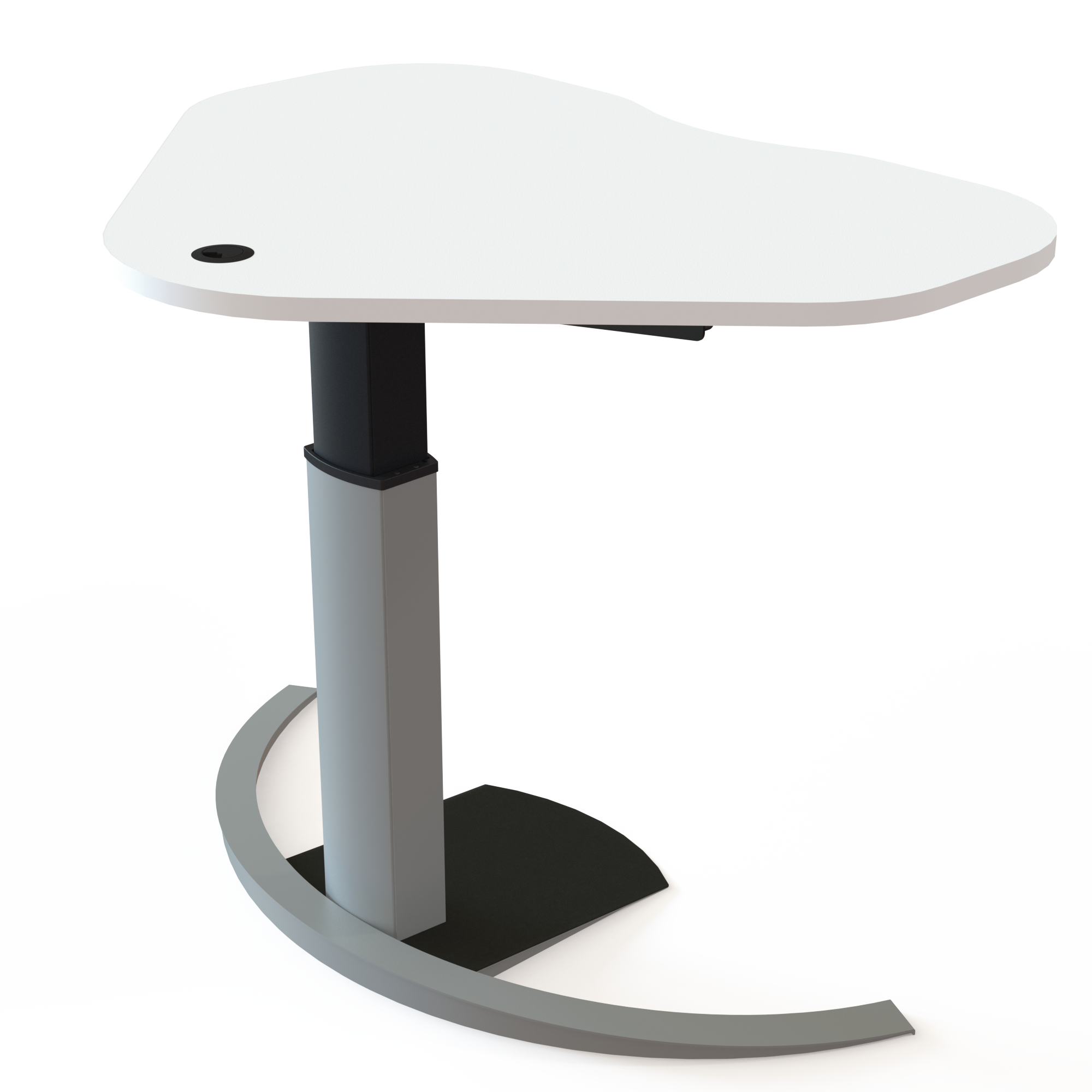 Electric Adjustable Desk | 117x90 cm | White with silver frame