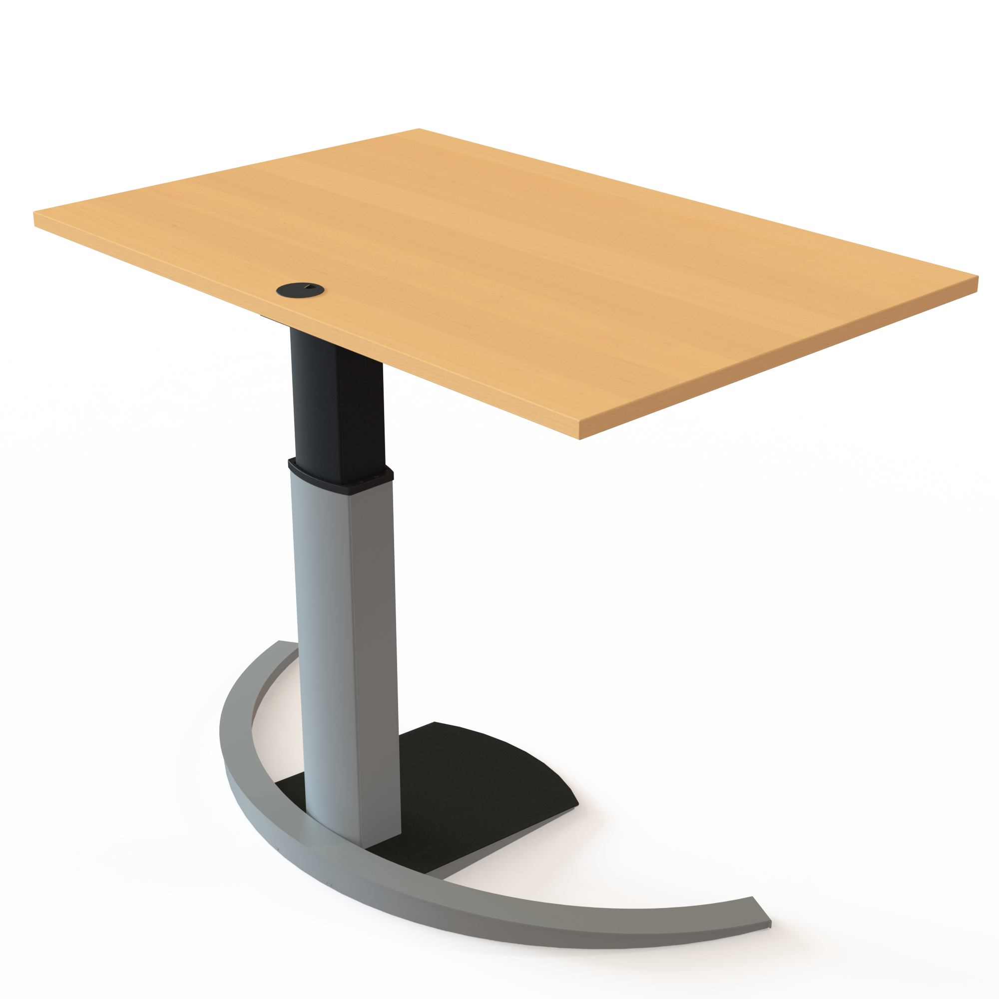 Electric Adjustable Desk | 120x80 cm | Beech with silver frame