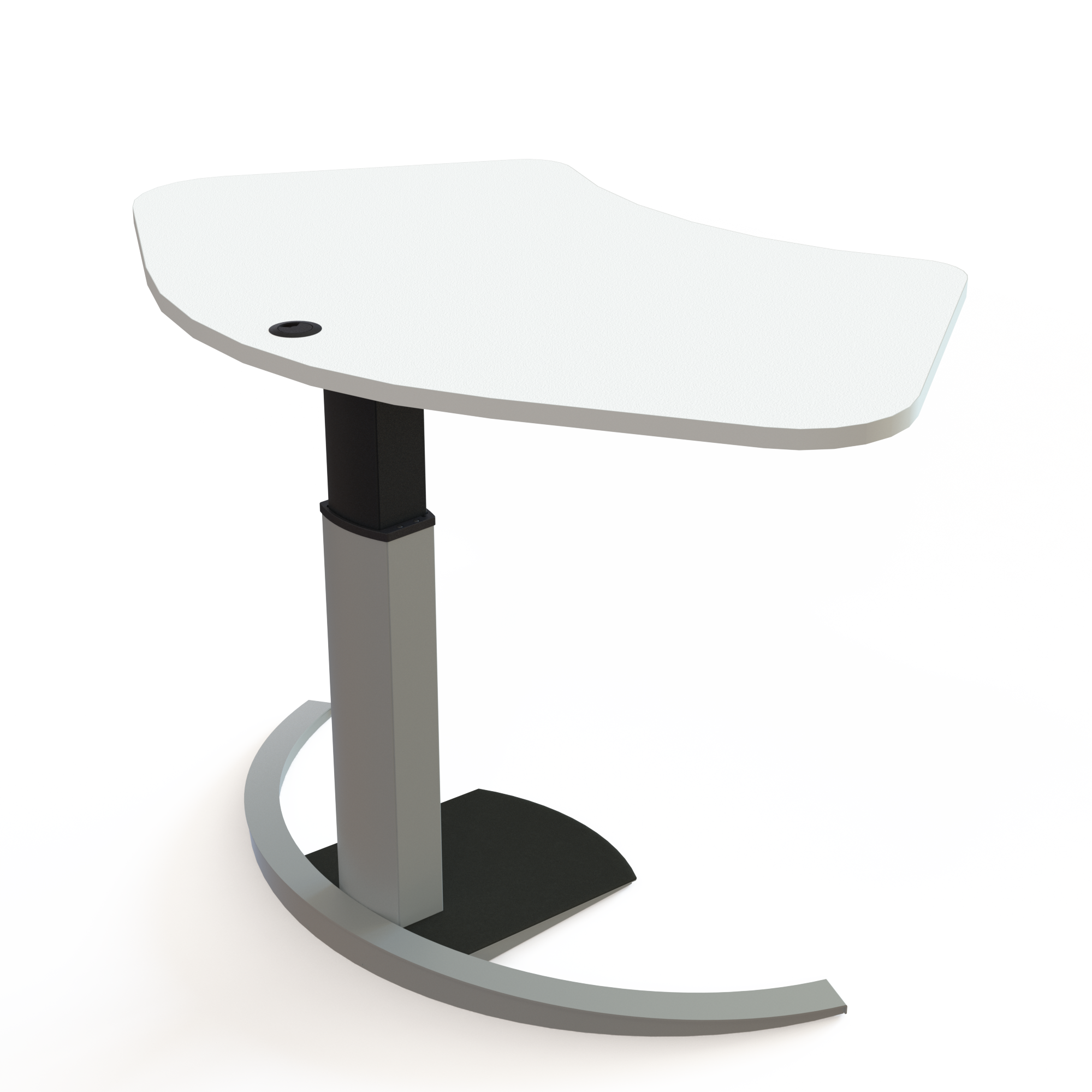Electric Adjustable Desk | 140x90 cm | White with silver frame