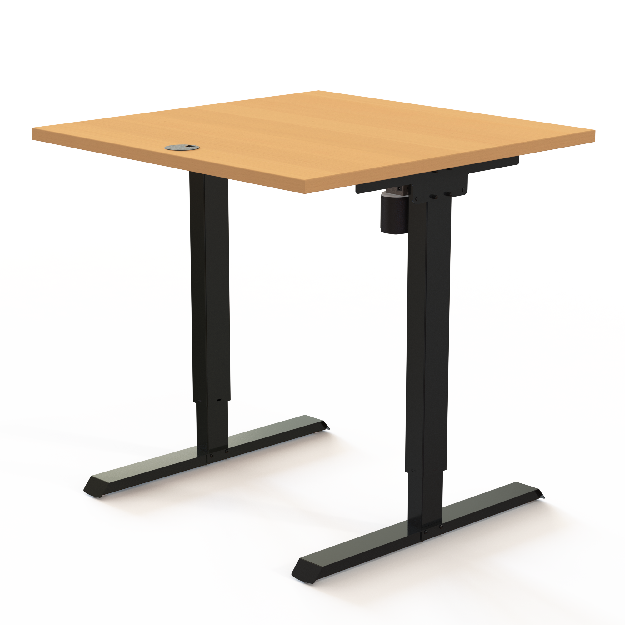 Electric Adjustable Desk | 80x80 cm | Beech with black frame