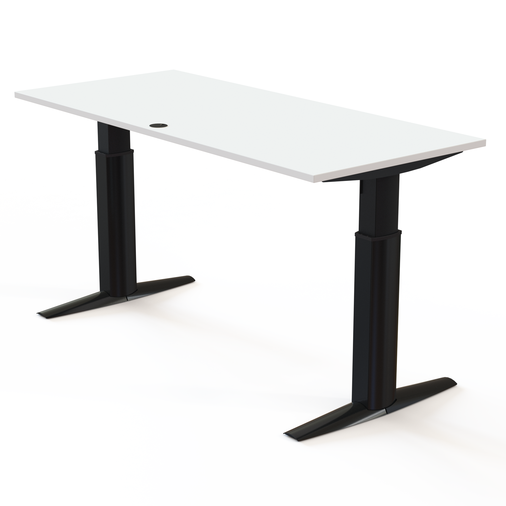 Electric Adjustable Desk | 180x80 cm | White with black frame