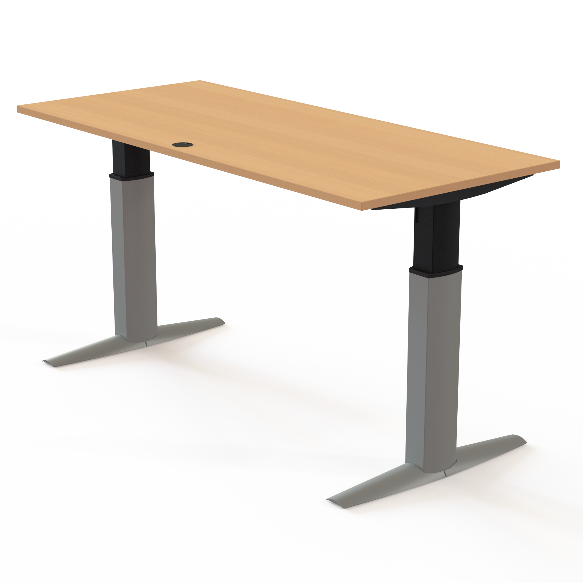 Electric Adjustable Desk | 180x80 cm | Beech with silver frame