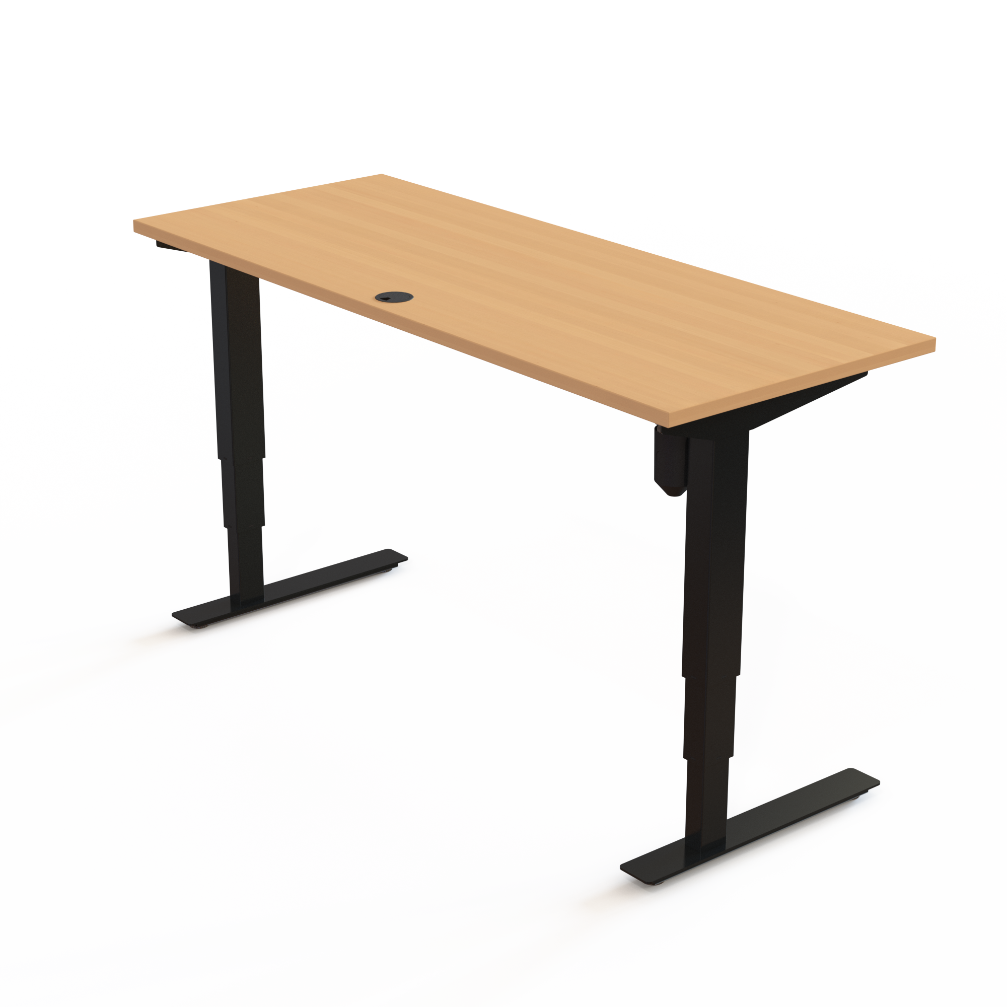 Electric Adjustable Desk | 150x60 cm | Beech with black frame