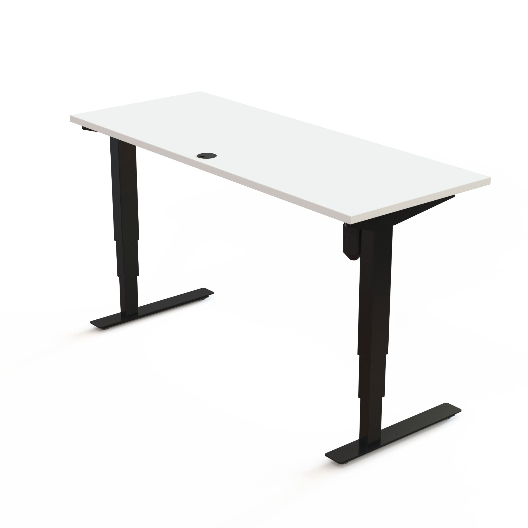 Electric Adjustable Desk | 150x60 cm | White with black frame