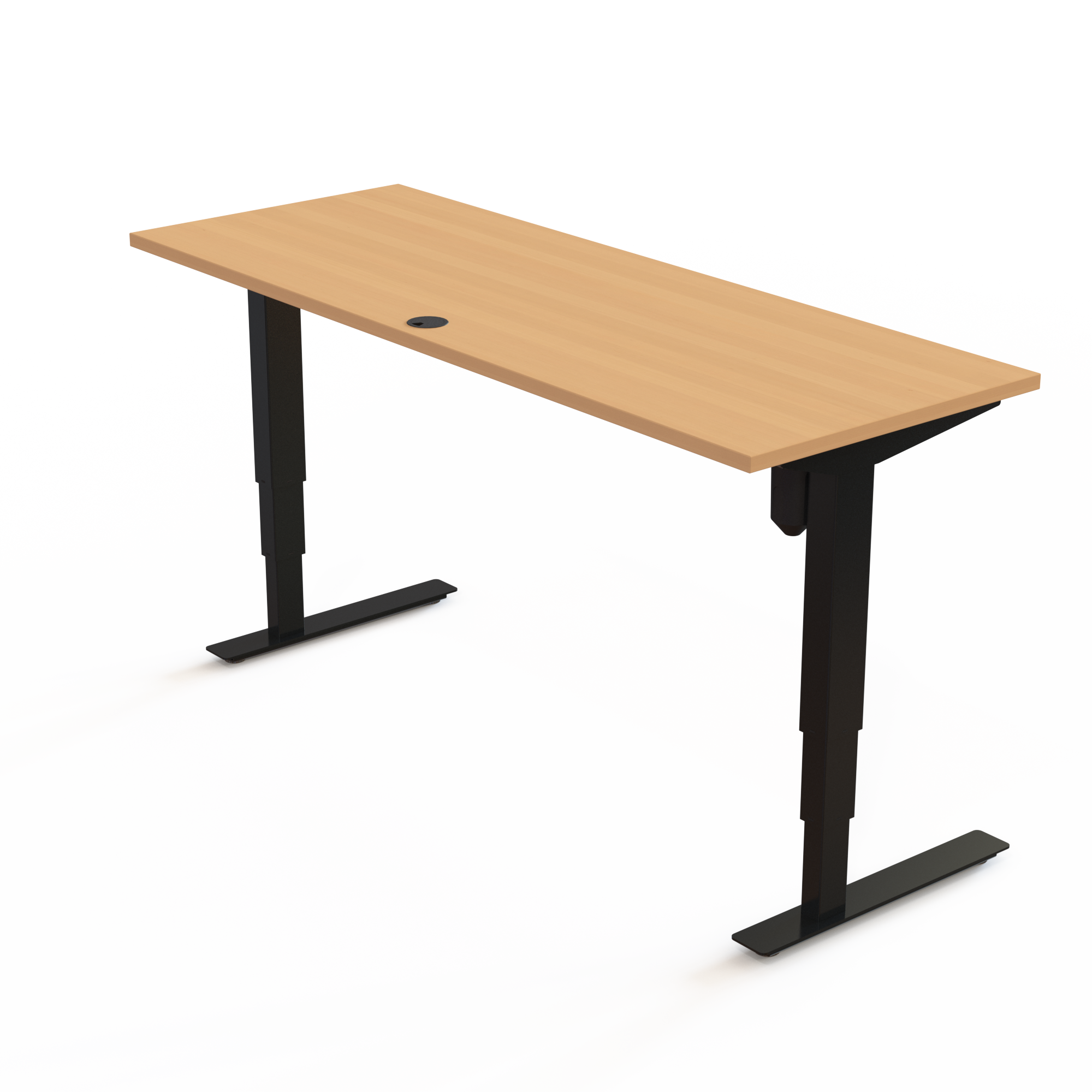 Electric Adjustable Desk | 160x60 cm | Beech with black frame