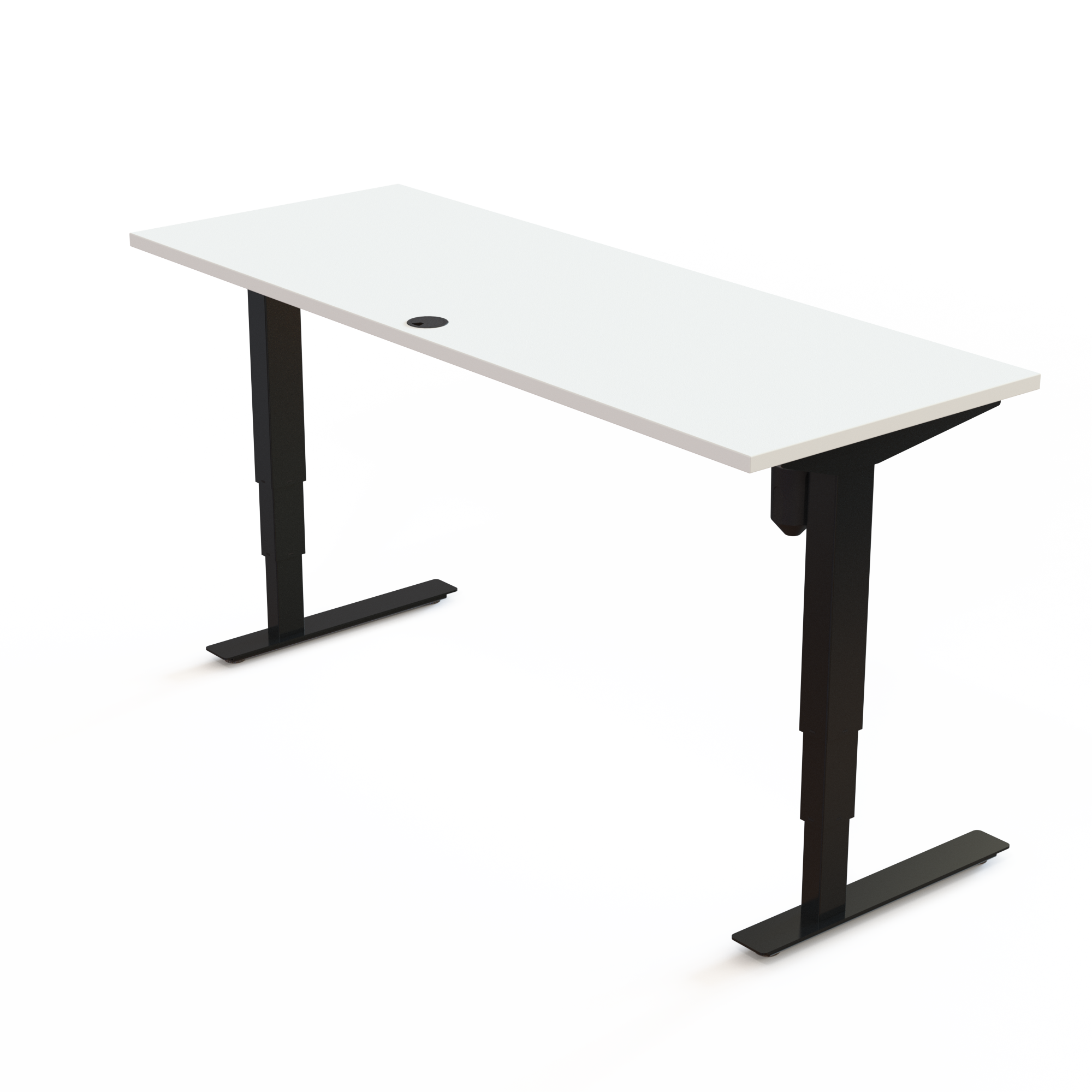 Electric Adjustable Desk | 160x60 cm | White with black frame