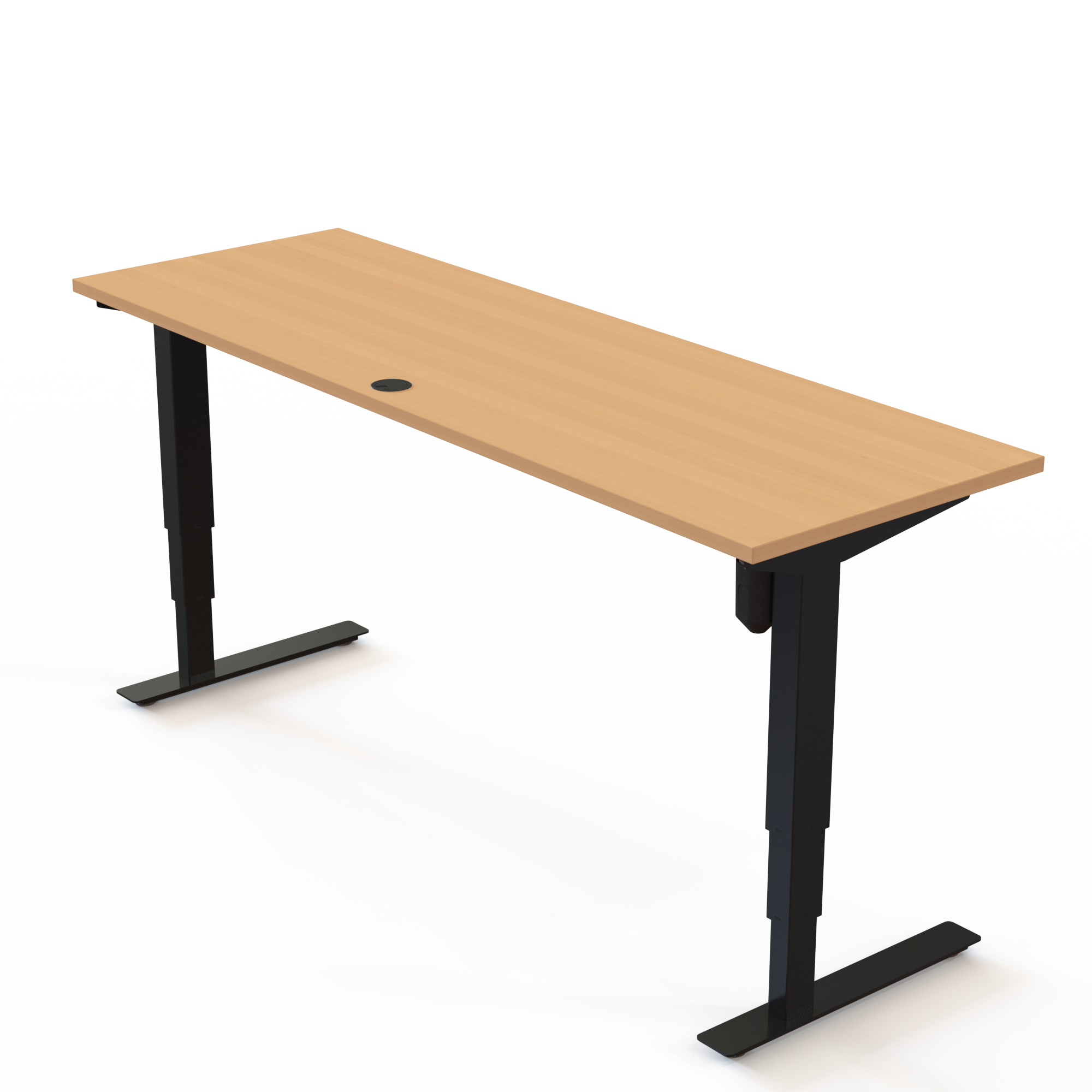 Electric Adjustable Desk | 180x60 cm | Beech with black frame