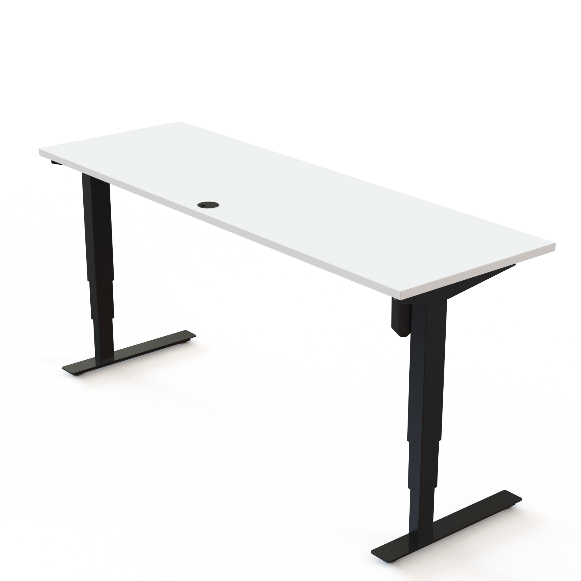 Electric Adjustable Desk | 180x60 cm | White with black frame