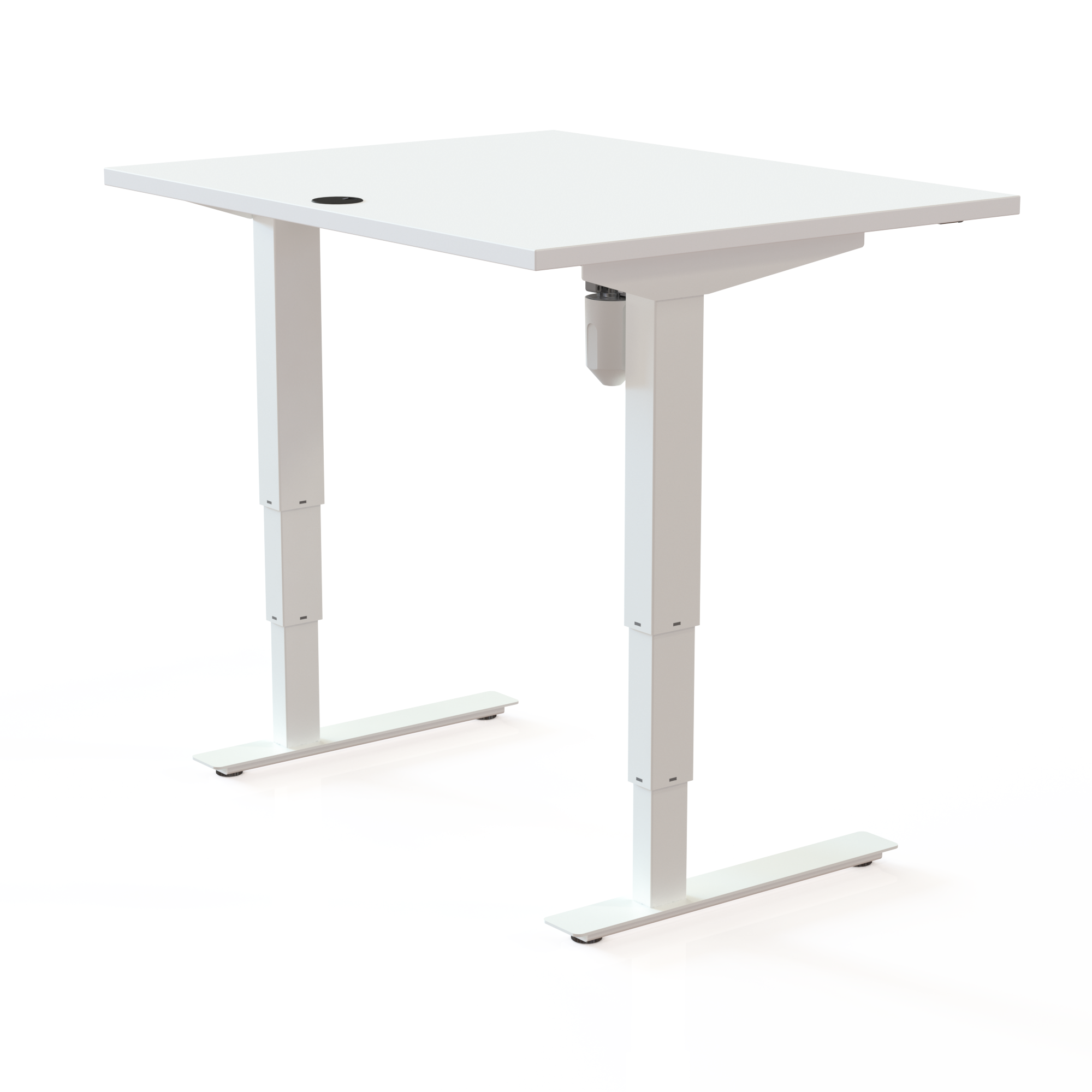 Electric Adjustable Desk | 100x80 cm | White with white frame
